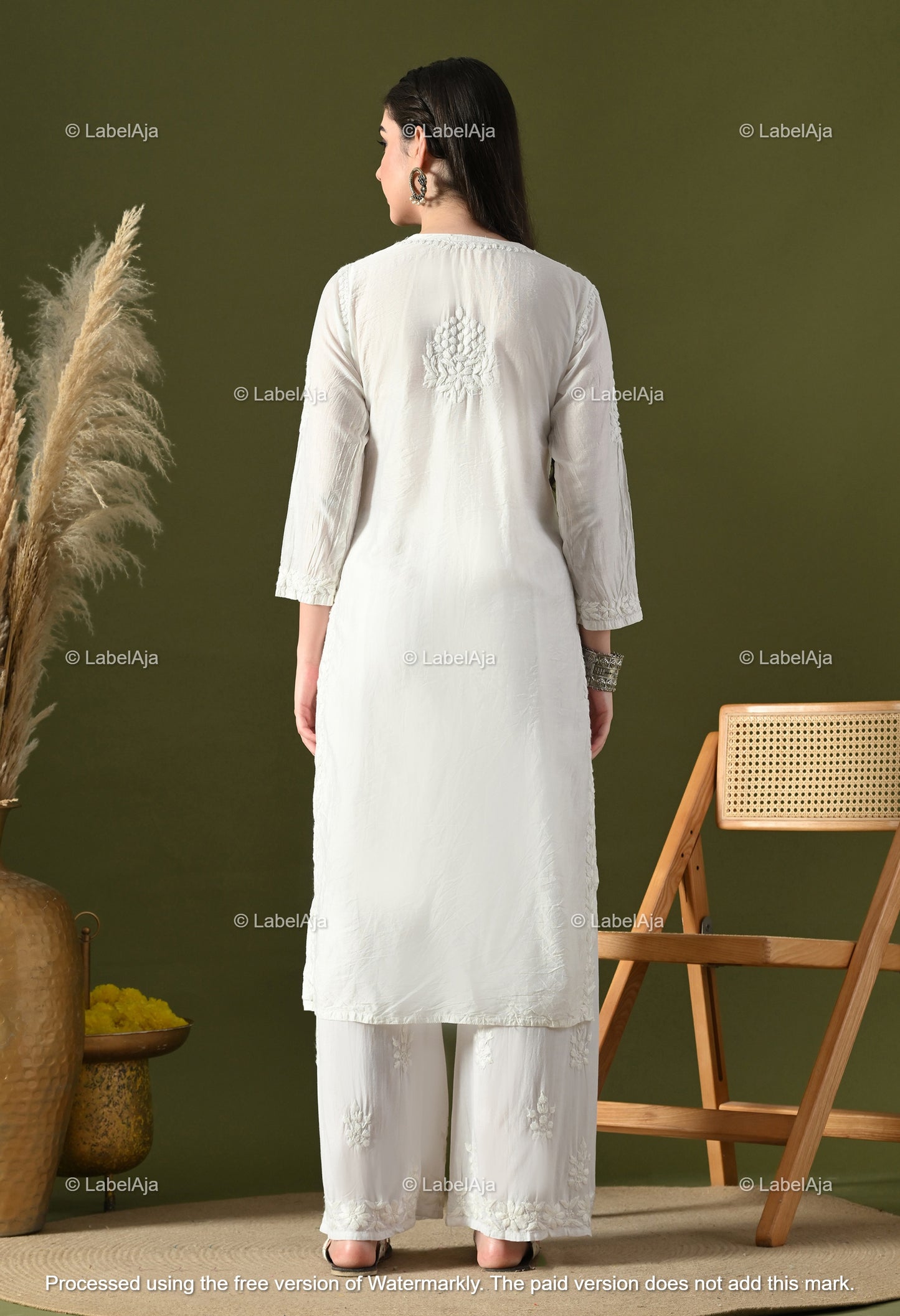 Anika Chanderi silk Chikankari kurti