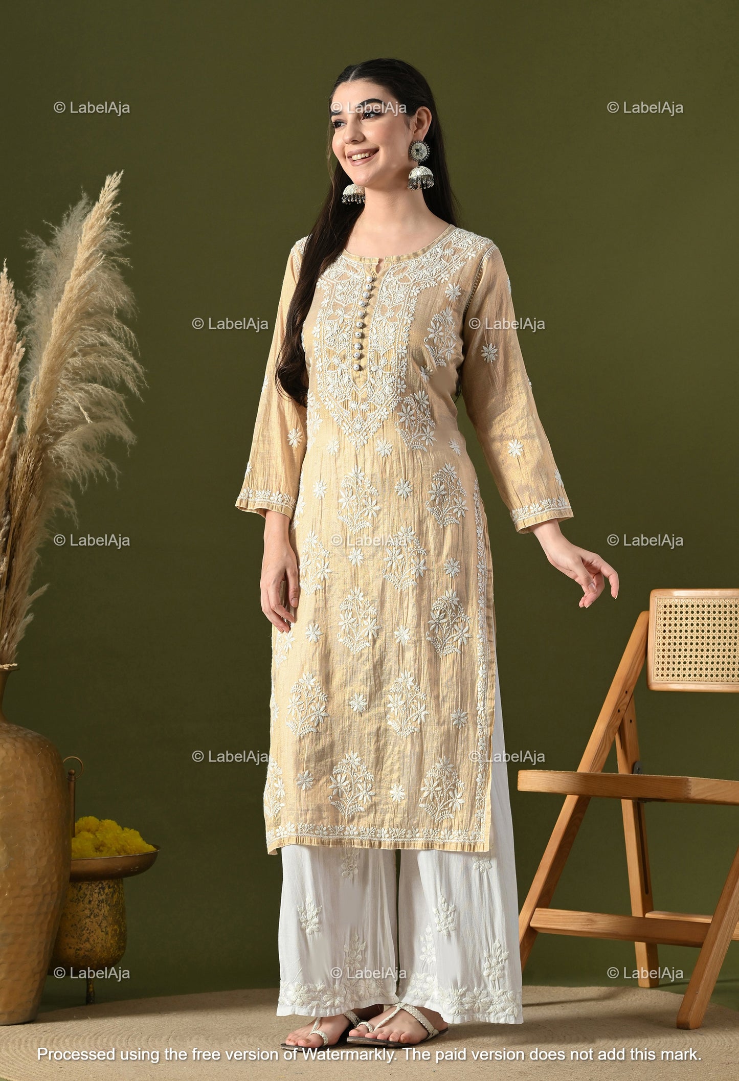 Tissue Chikankari Premium Kurta