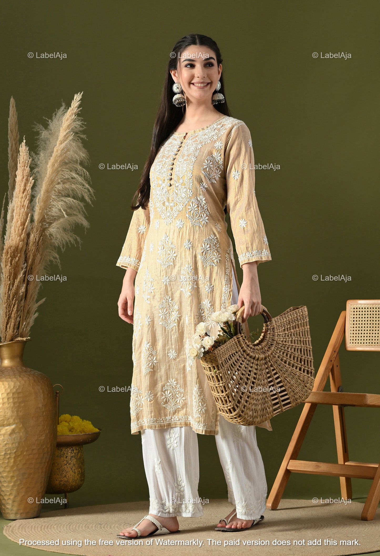 Tissue Chikankari Premium Kurta
