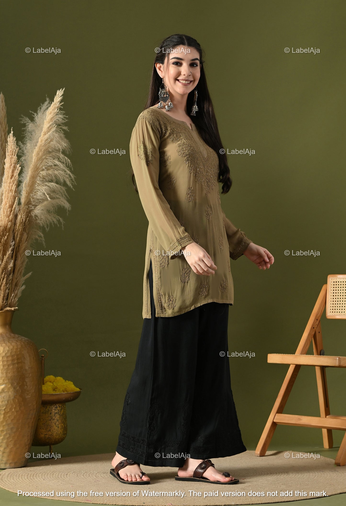 Ayana Viscose Short kurti with Mukaish work