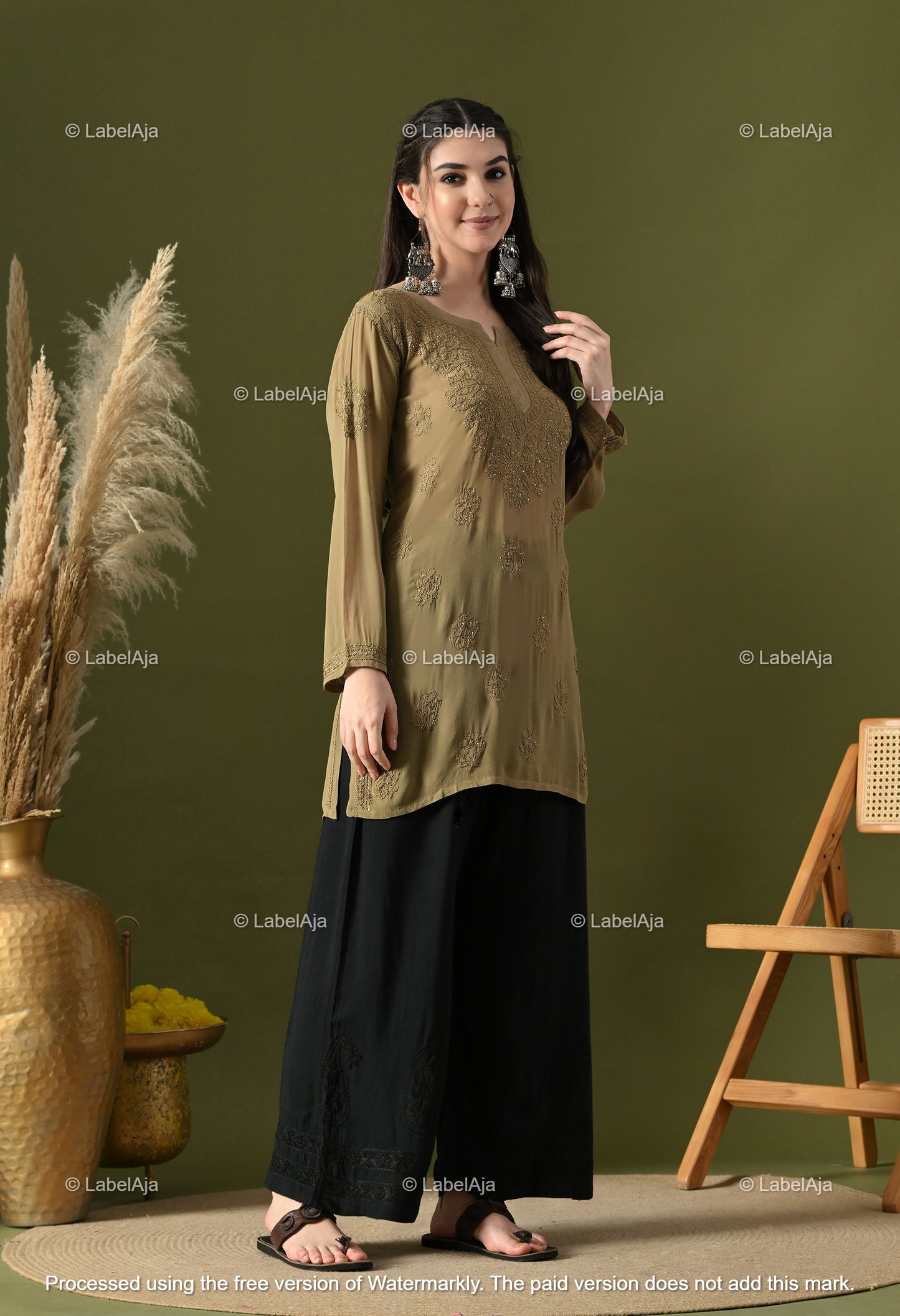 Ayana Viscose Short kurti with Mukaish work