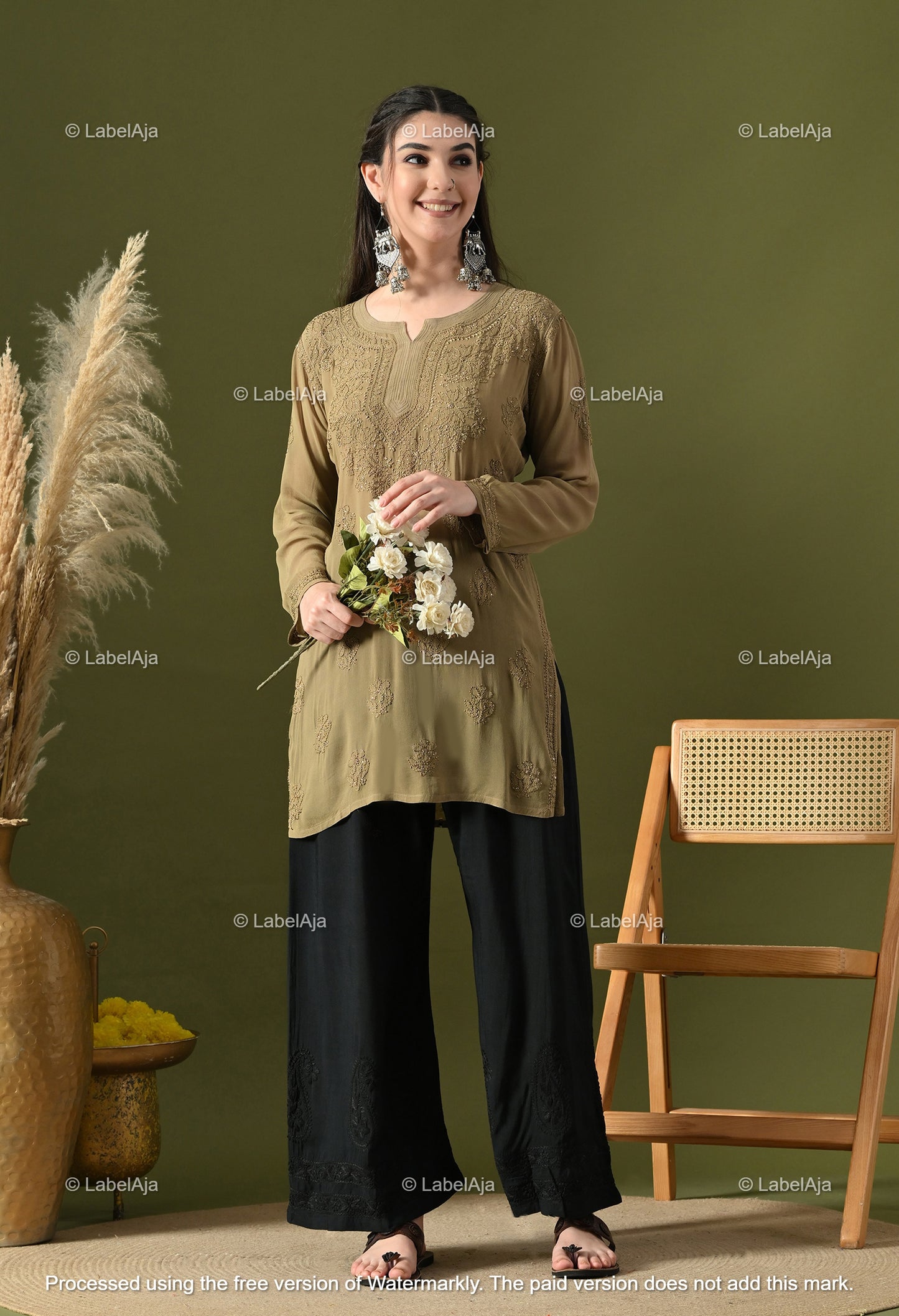 Ayana Viscose Short kurti with Mukaish work