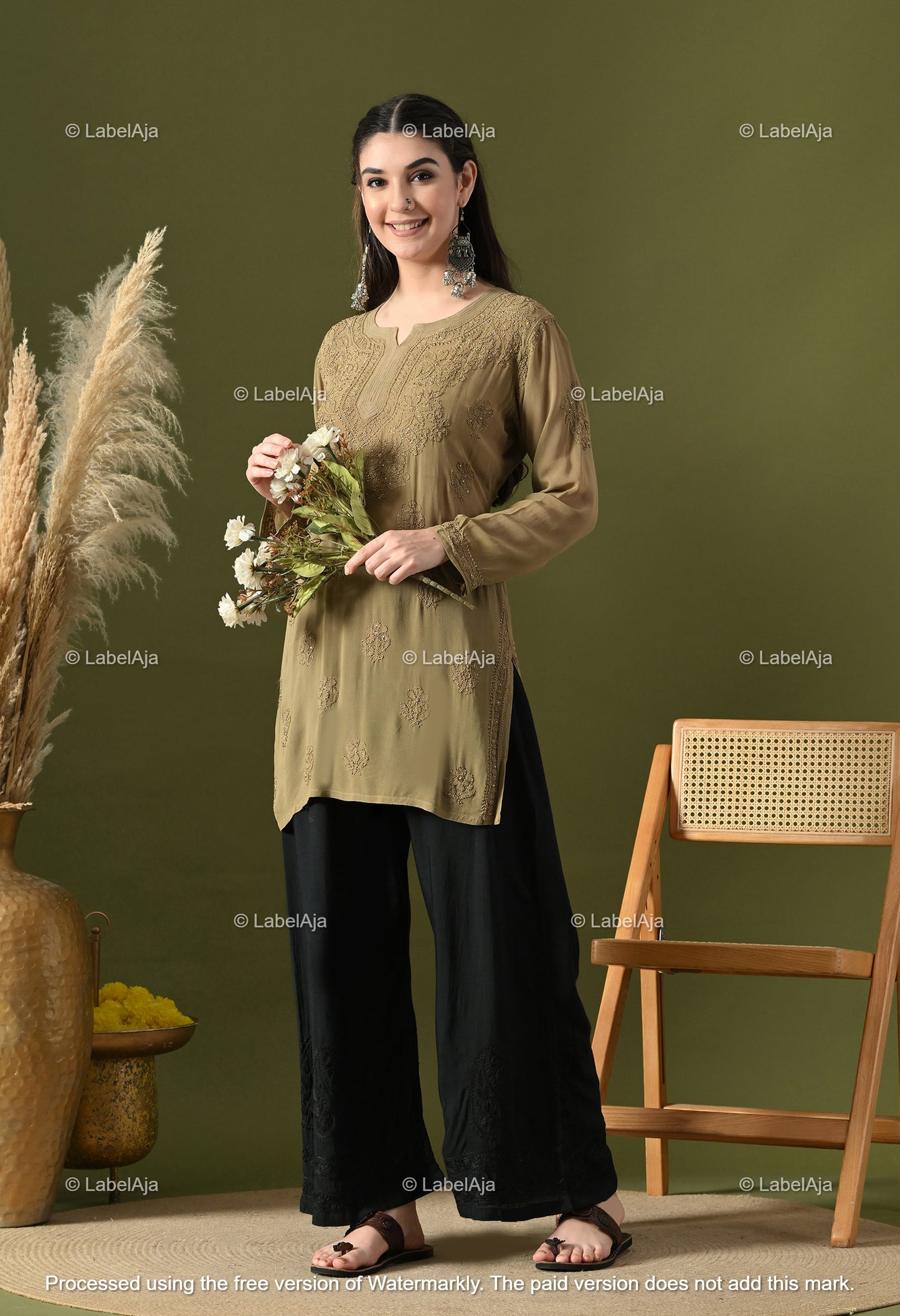 Ayana Viscose Short kurti with Mukaish work
