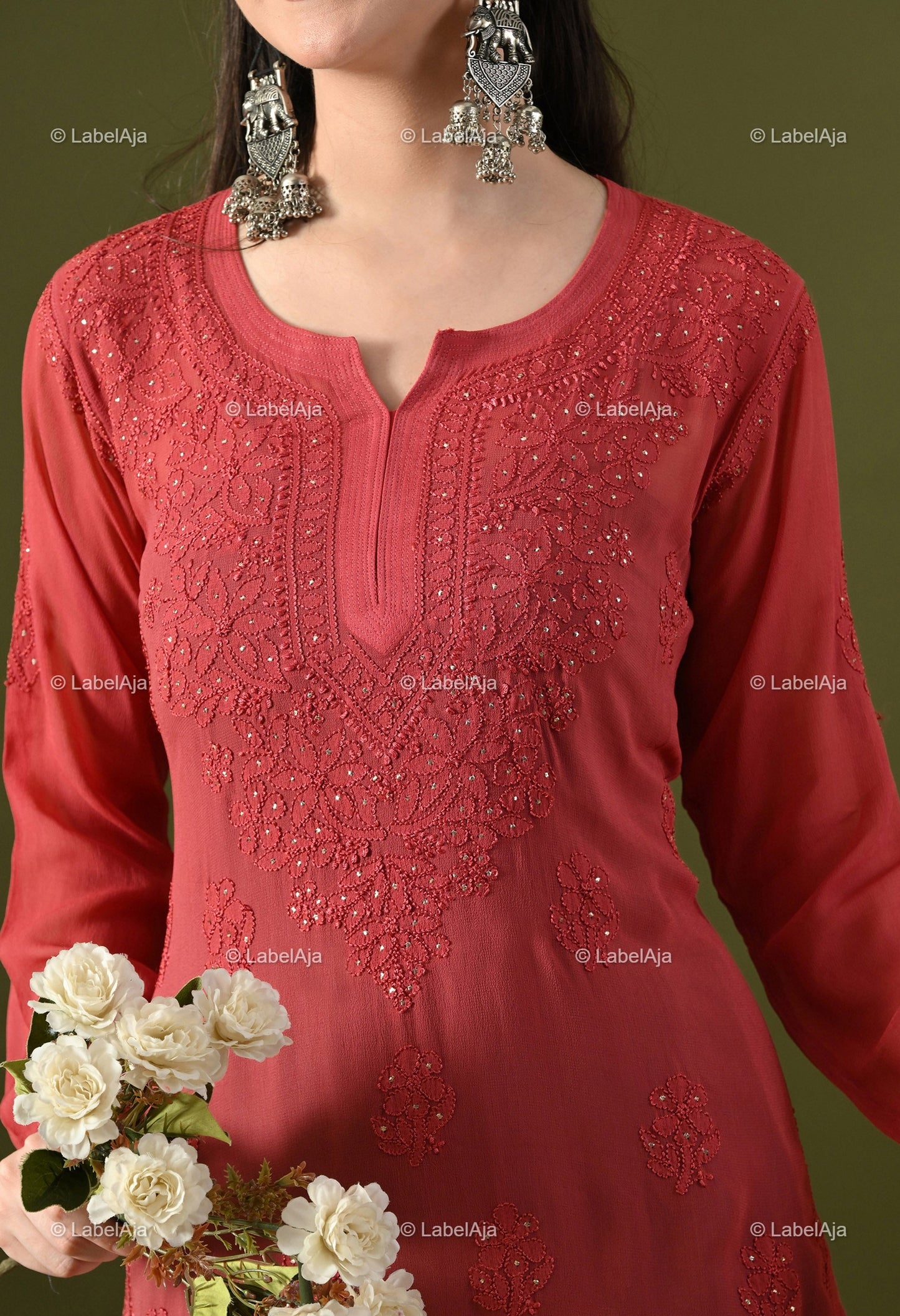 Ayana Viscose Short kurti with Mukaish work
