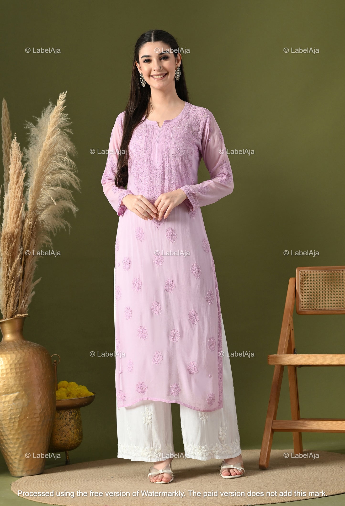 Hoor Viscose kurti with Mukaish work