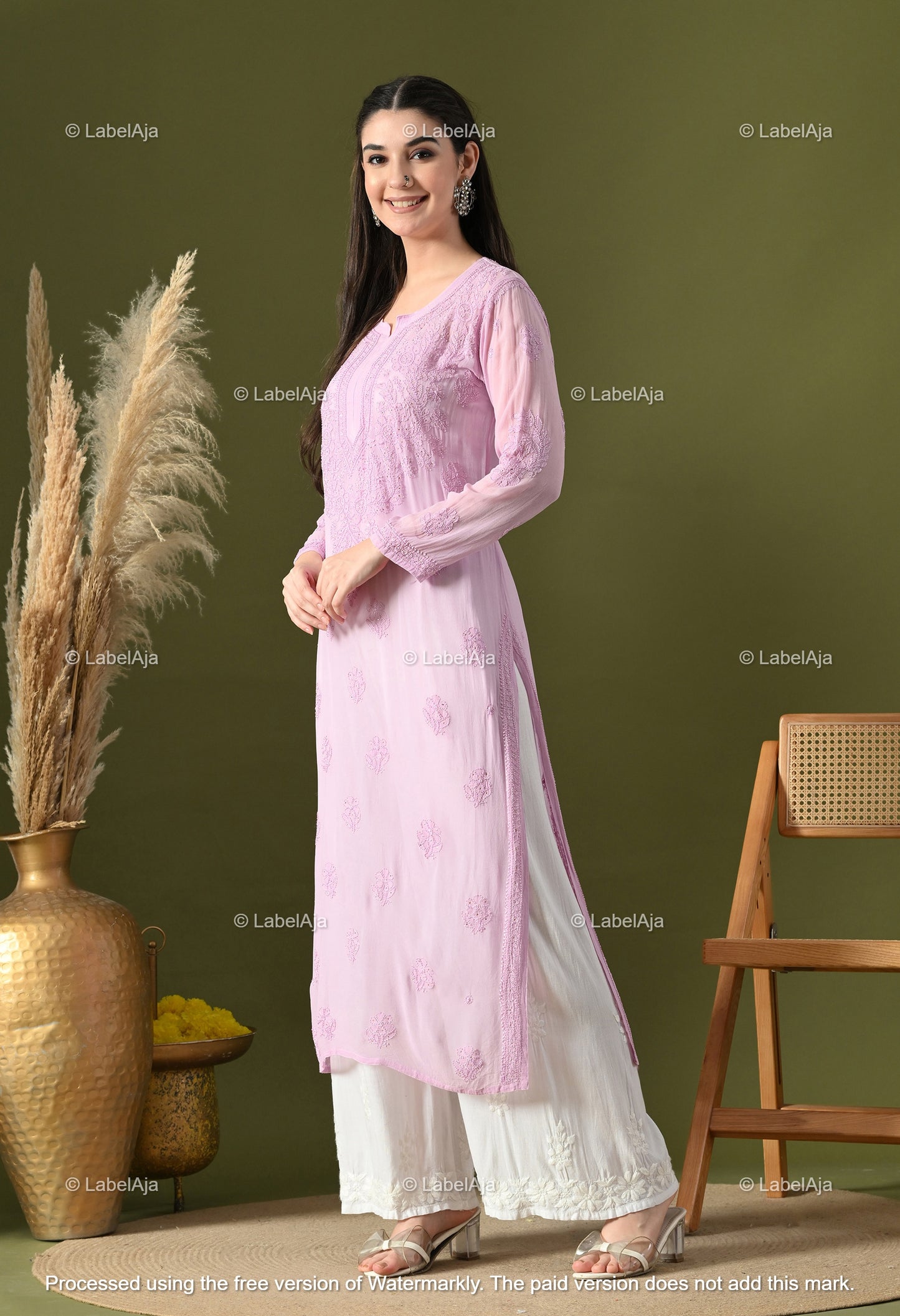 Hoor Viscose kurti with Mukaish work