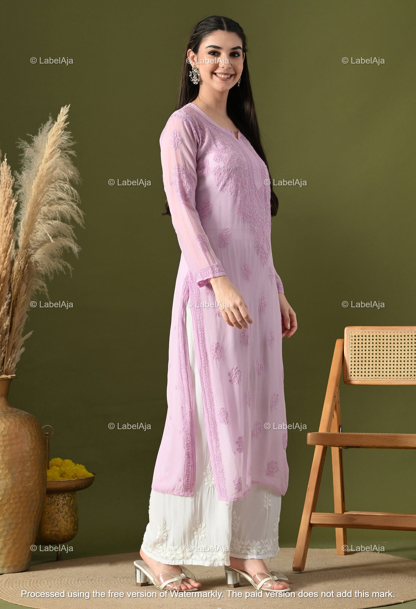 Hoor Viscose kurti with Mukaish work