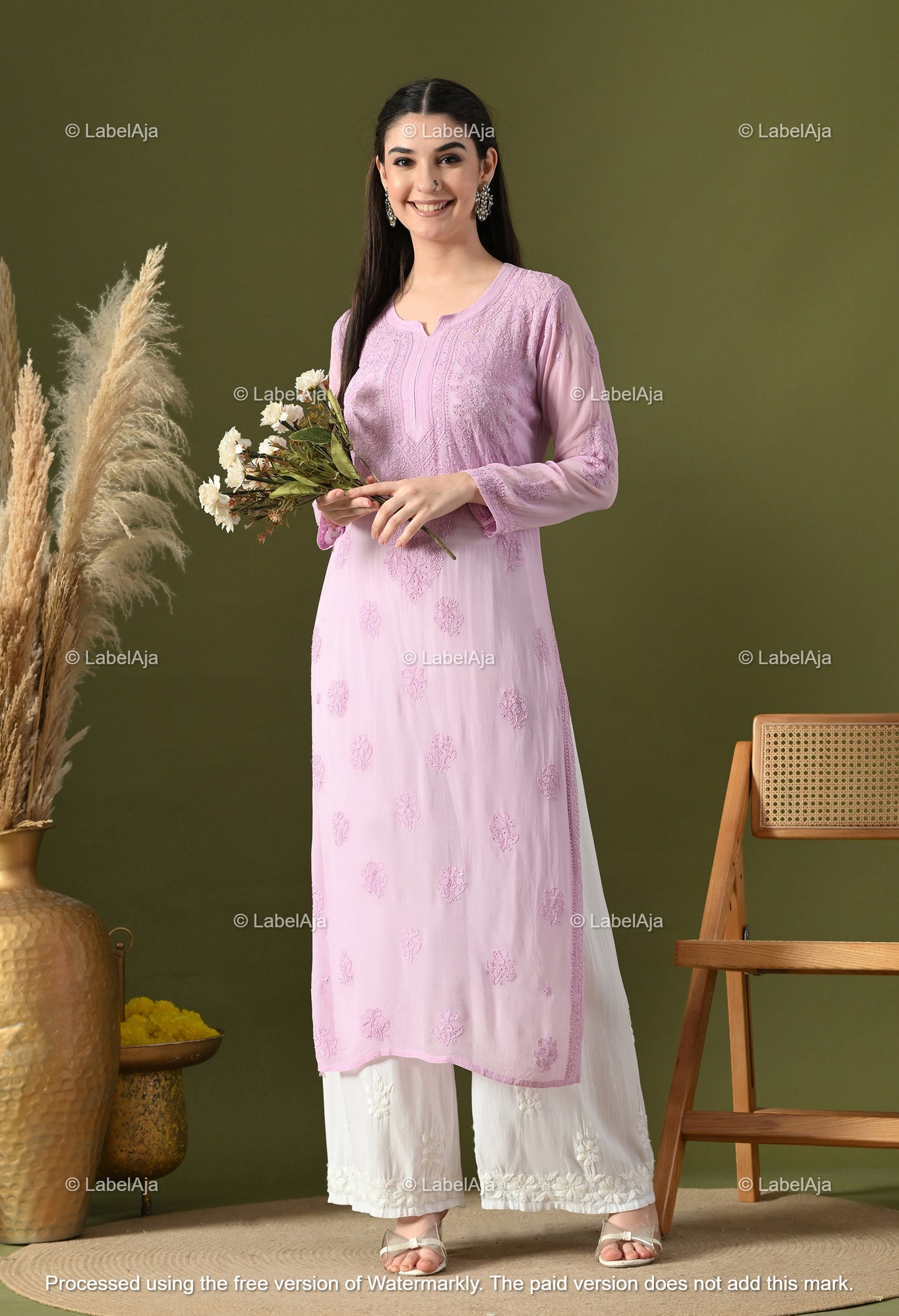 Hoor Viscose kurti with Mukaish work