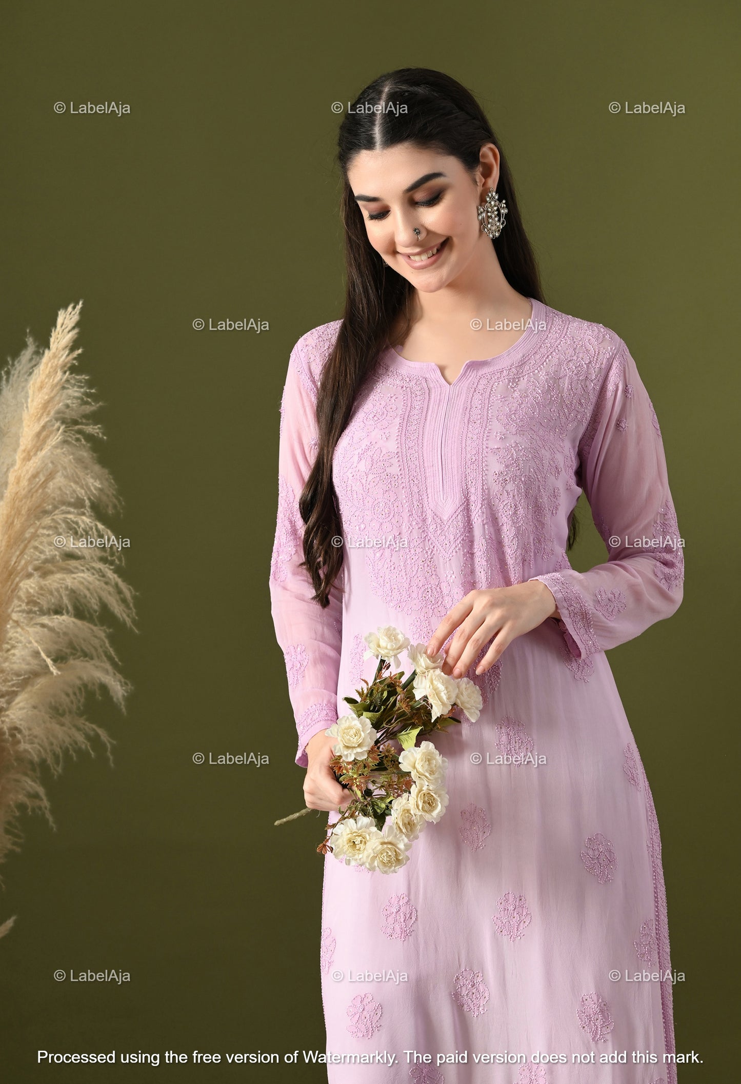Hoor Viscose kurti with Mukaish work