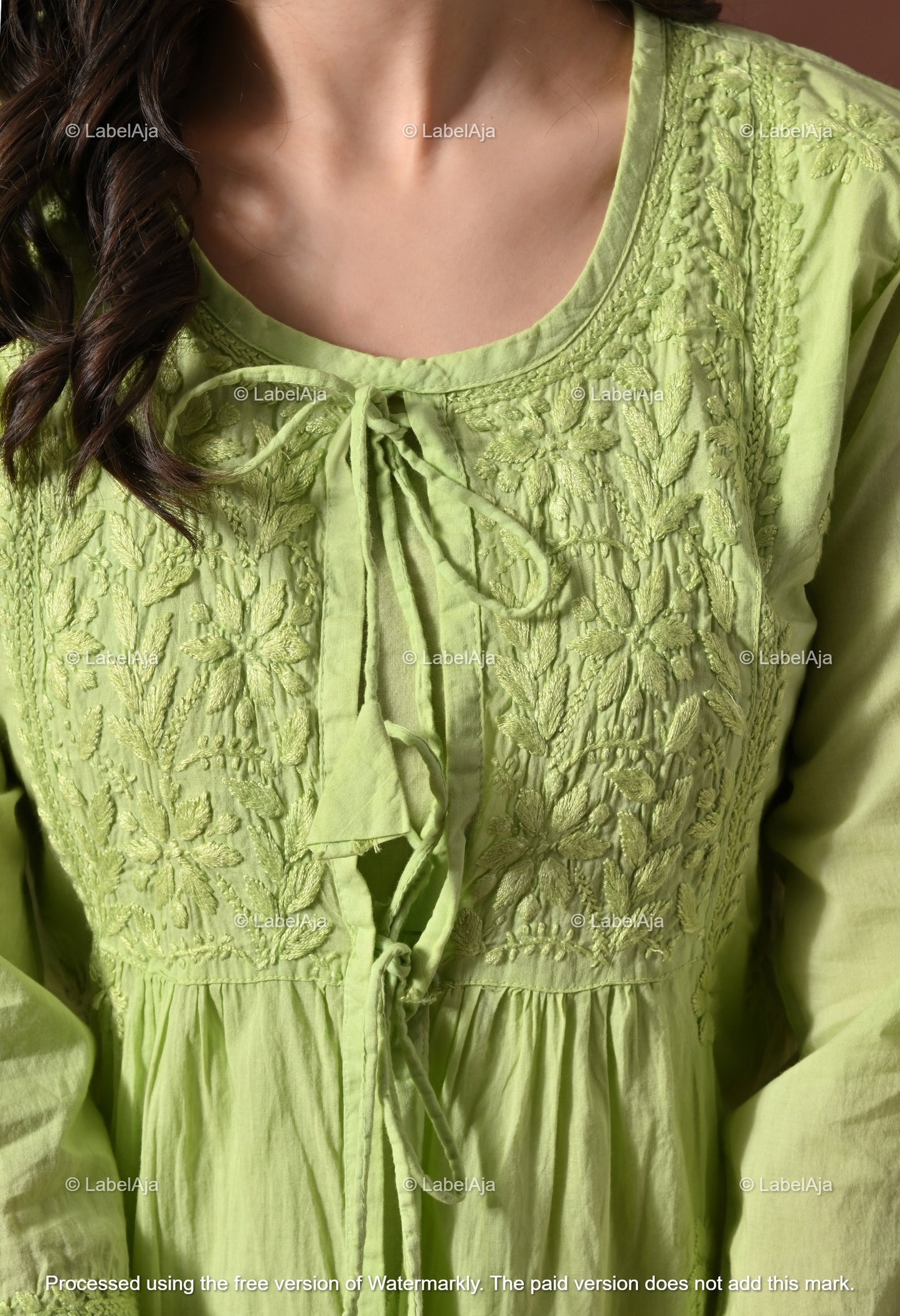 Zia Mul cotton chikankari Shrug Top