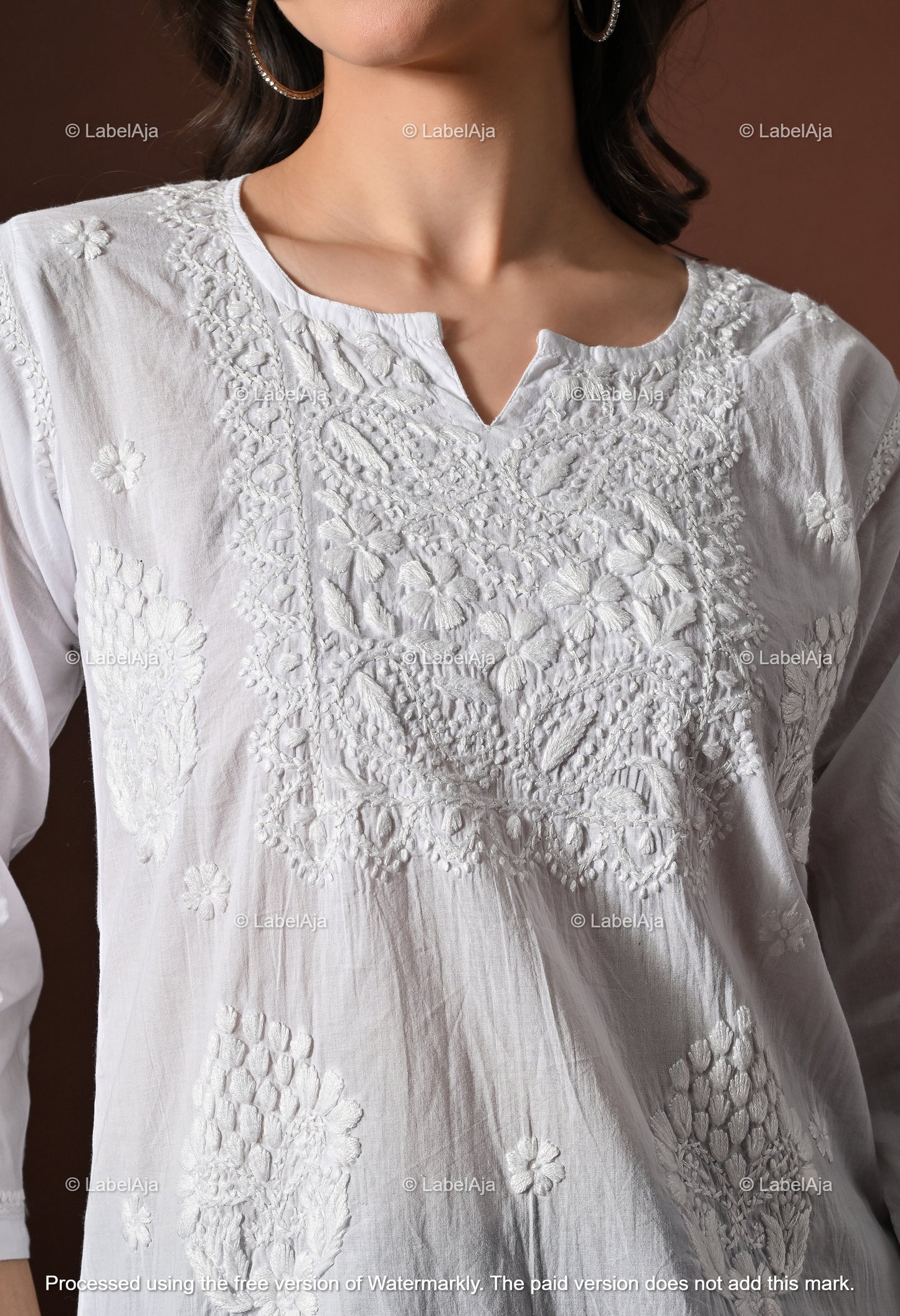 Ira mul cotton chikankari short top