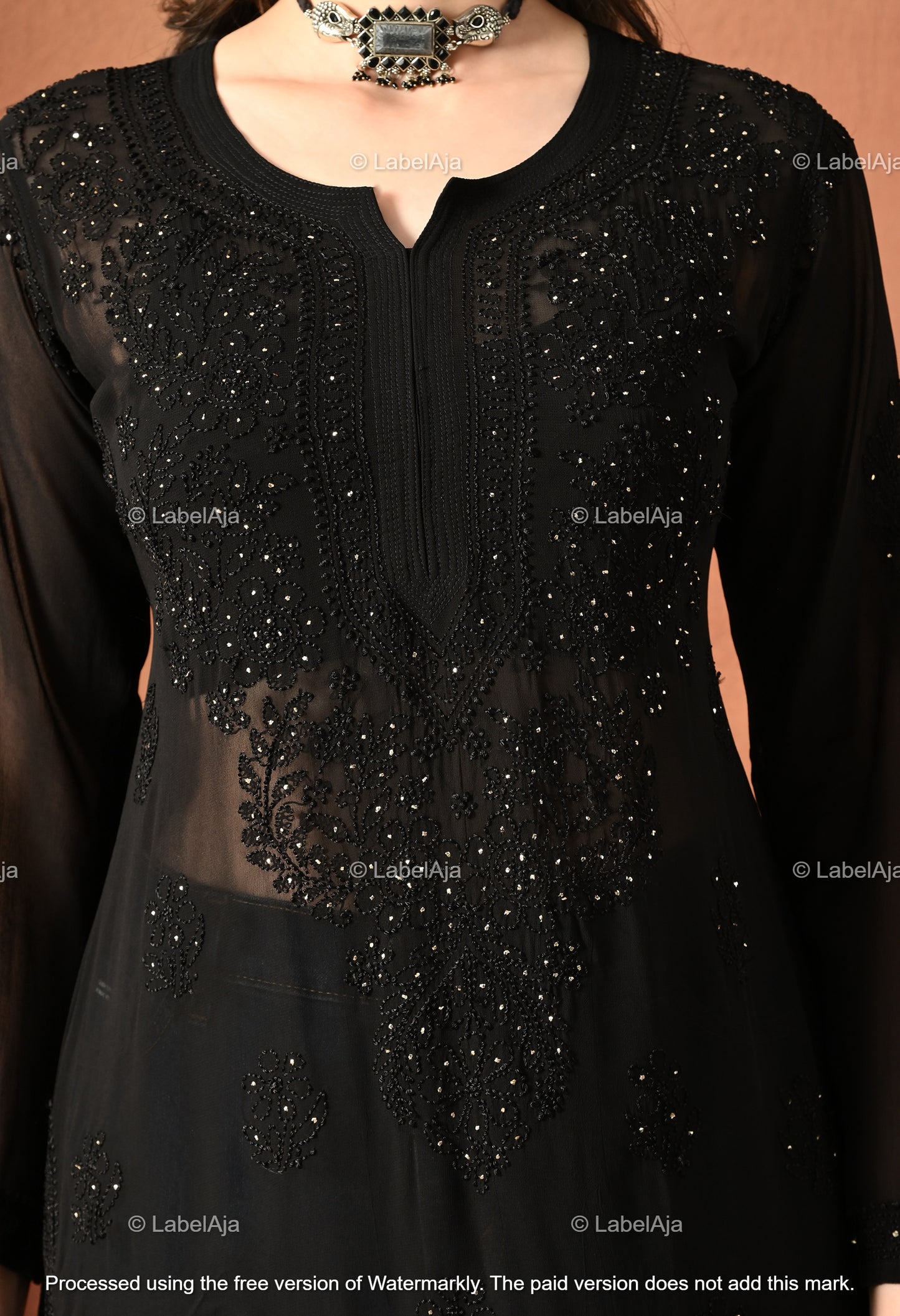 Hoor Viscose kurti with Mukaish work