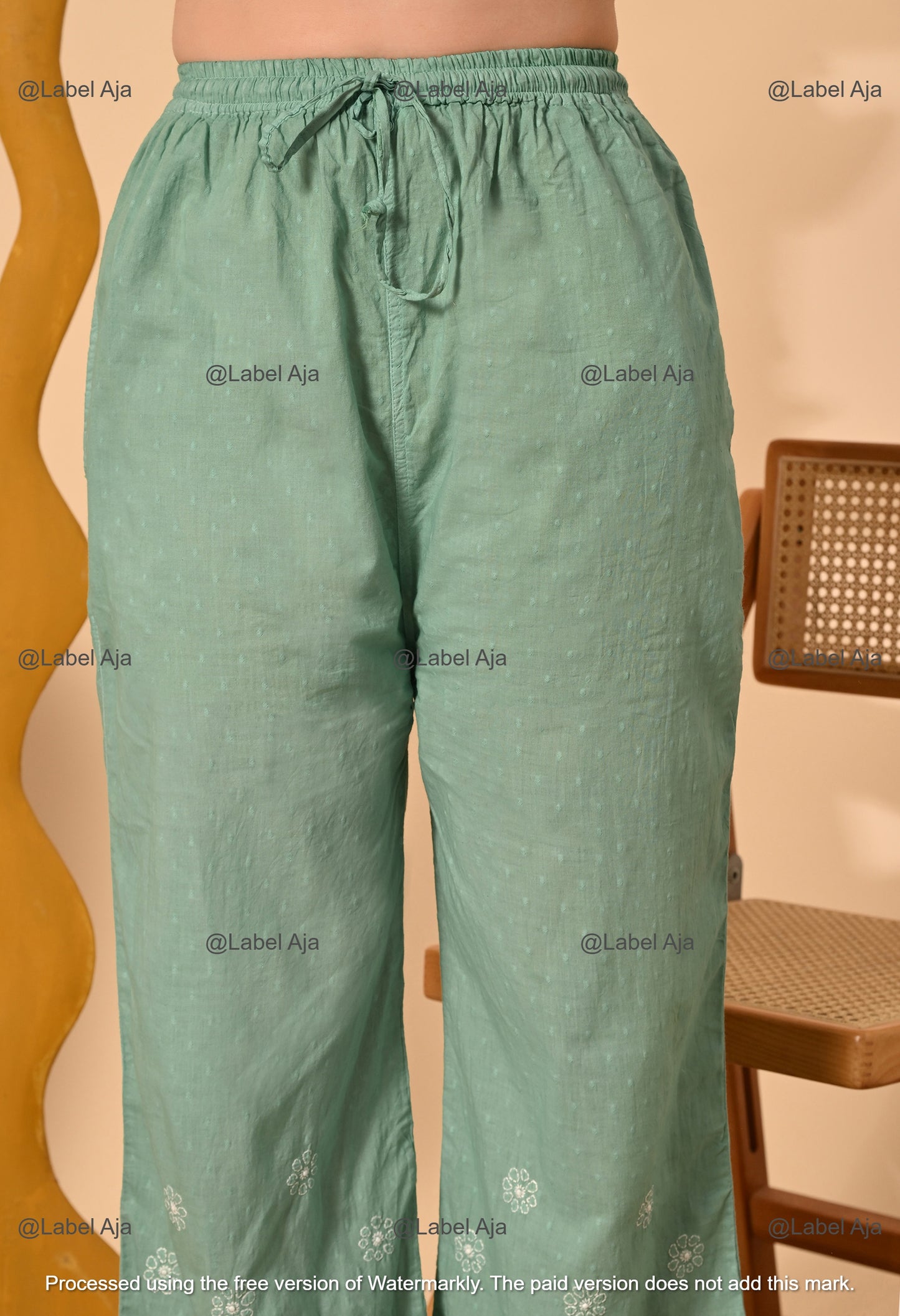 Zoya Dobby cotton hand embroidered Co-ord set