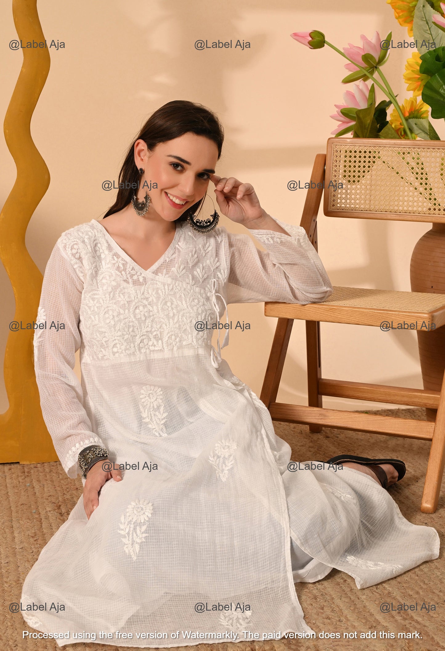 Myra Kota cotton long Angarkha with A-Line slip