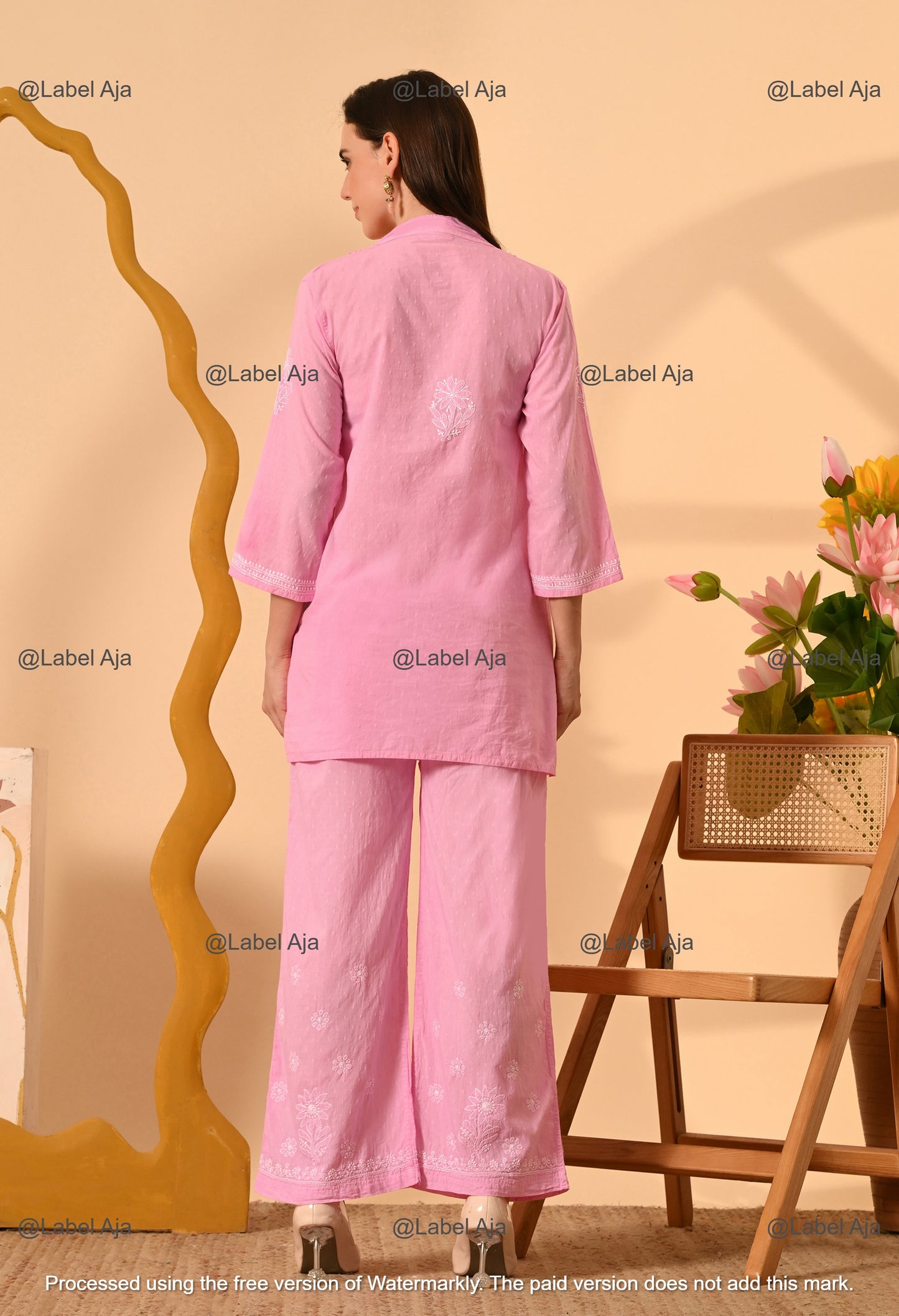 Zoya Dobby cotton hand embroidered Co-ord set