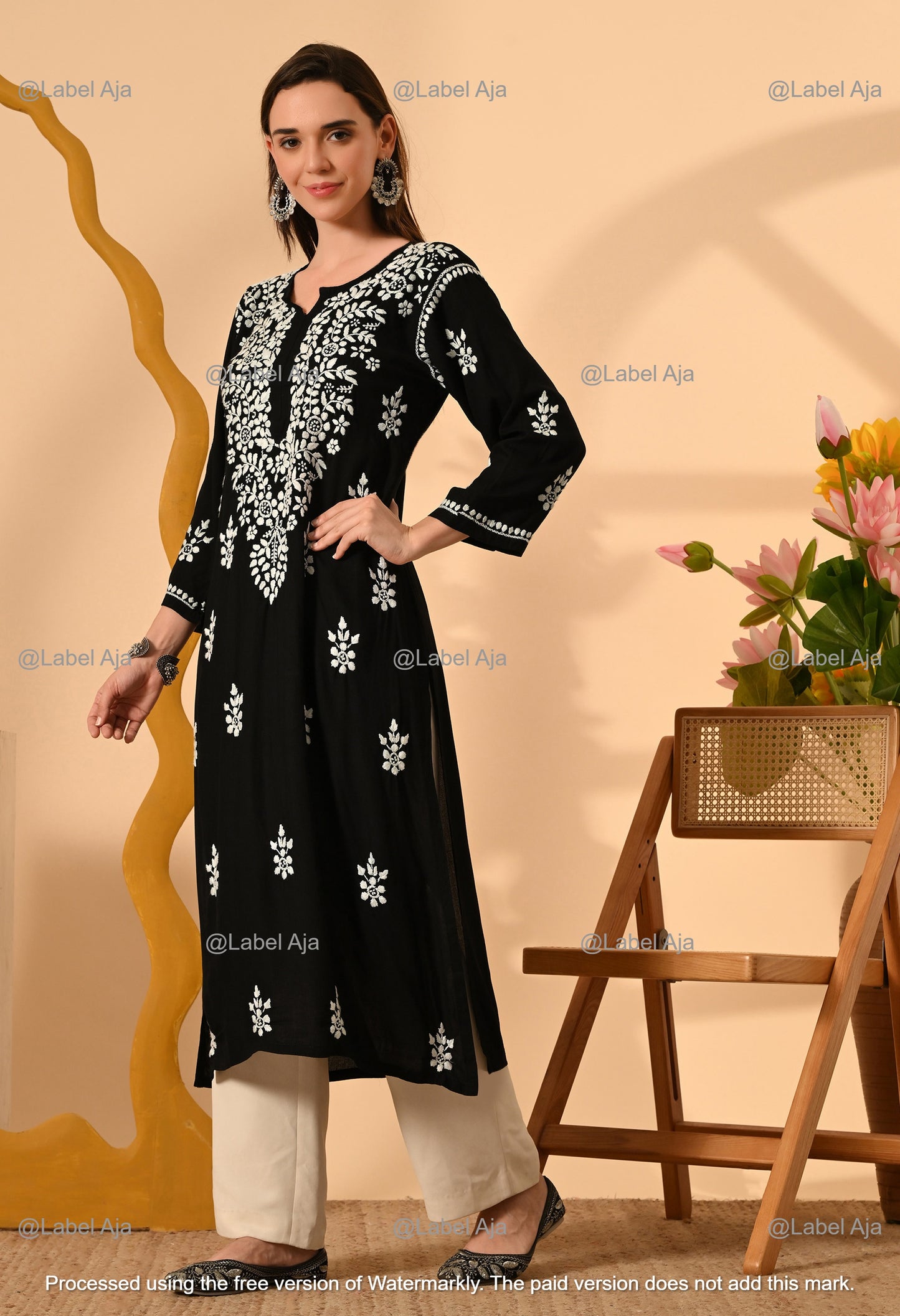 Prisha Rayon long chikankari kurti