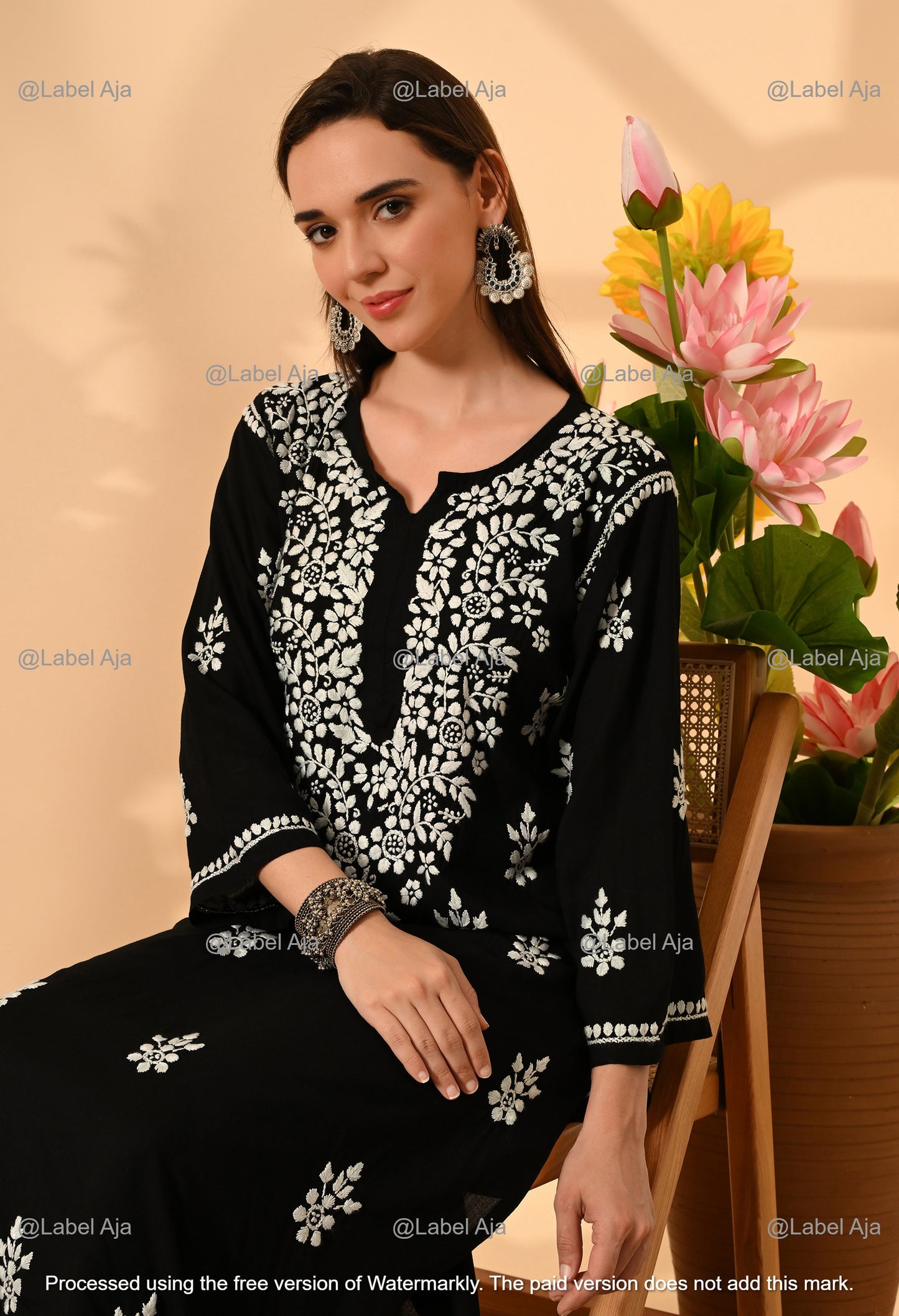 Prisha Rayon long chikankari kurti