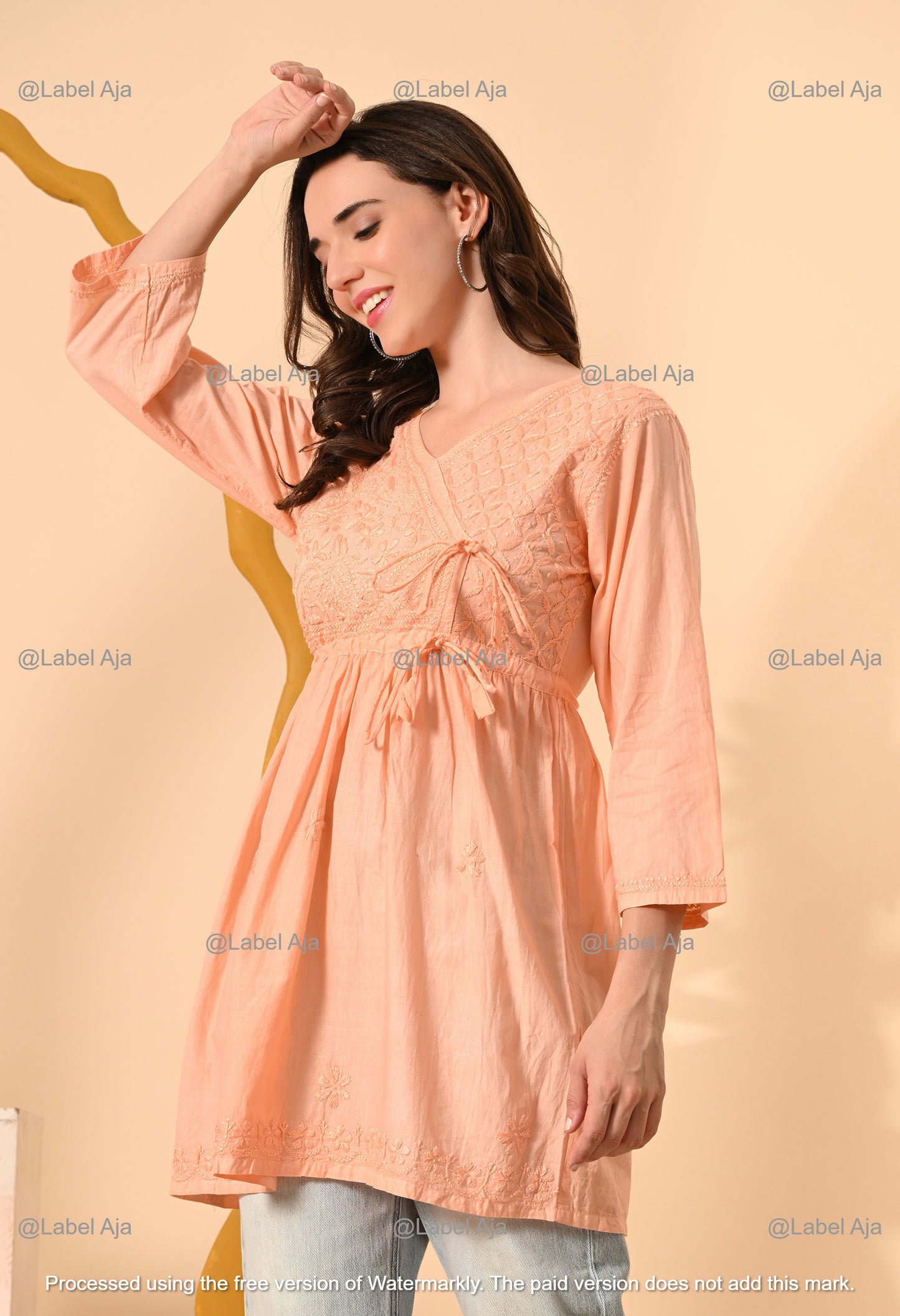 Kaya mul cotton angarkha short top