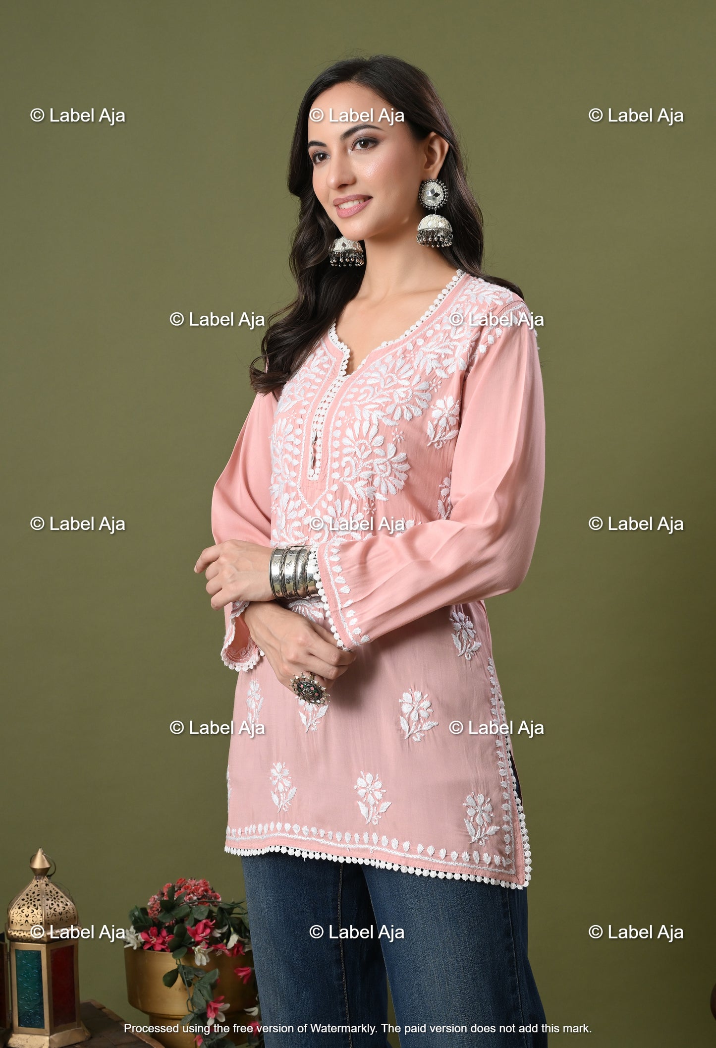 Ivana Modal short chikankari kurti