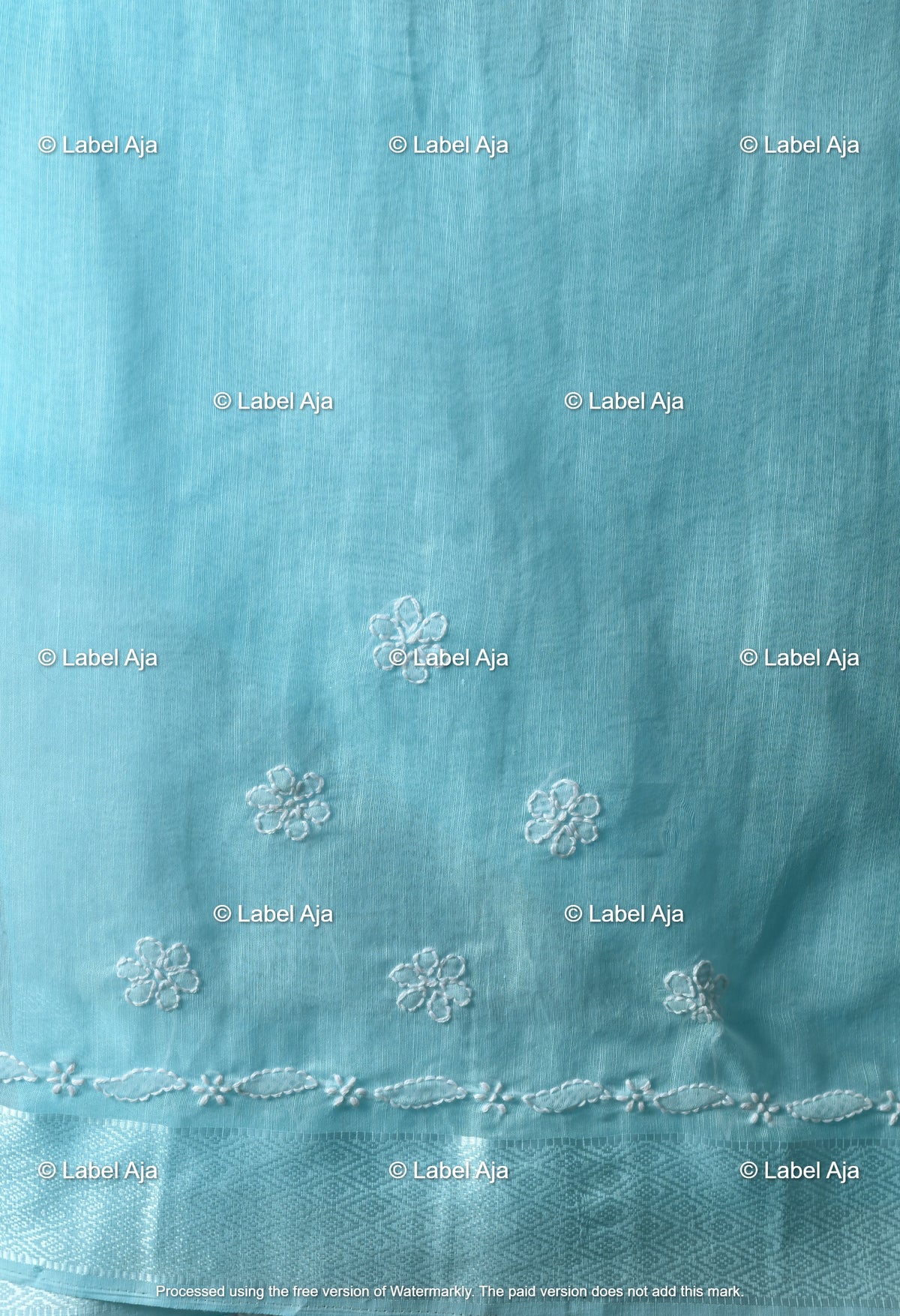 Chanderi Silk Chikankari Saree with Attached Blouse Piece