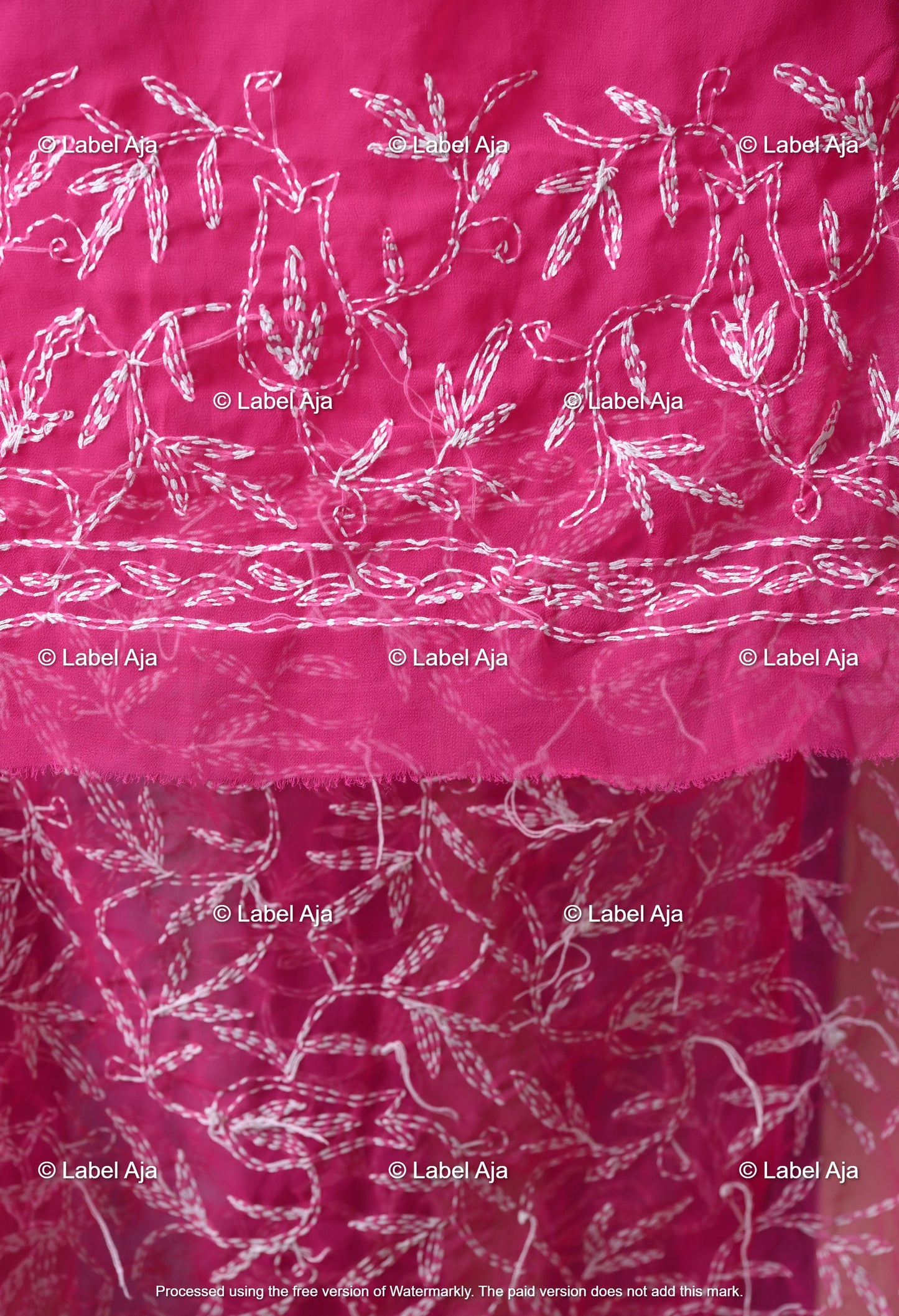 Georgette tepchi work Saree with Attached Blouse Piece