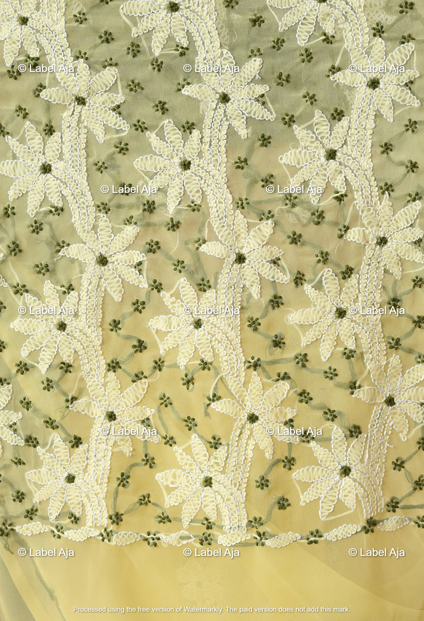 Georgette chikankari Saree with Attached Blouse Piece