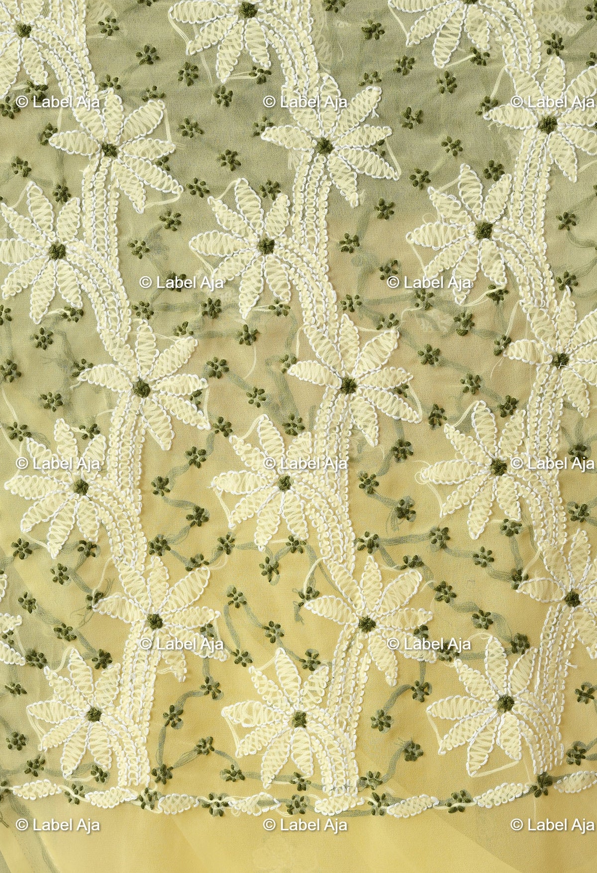 Georgette chikankari Saree with Attached Blouse Piece