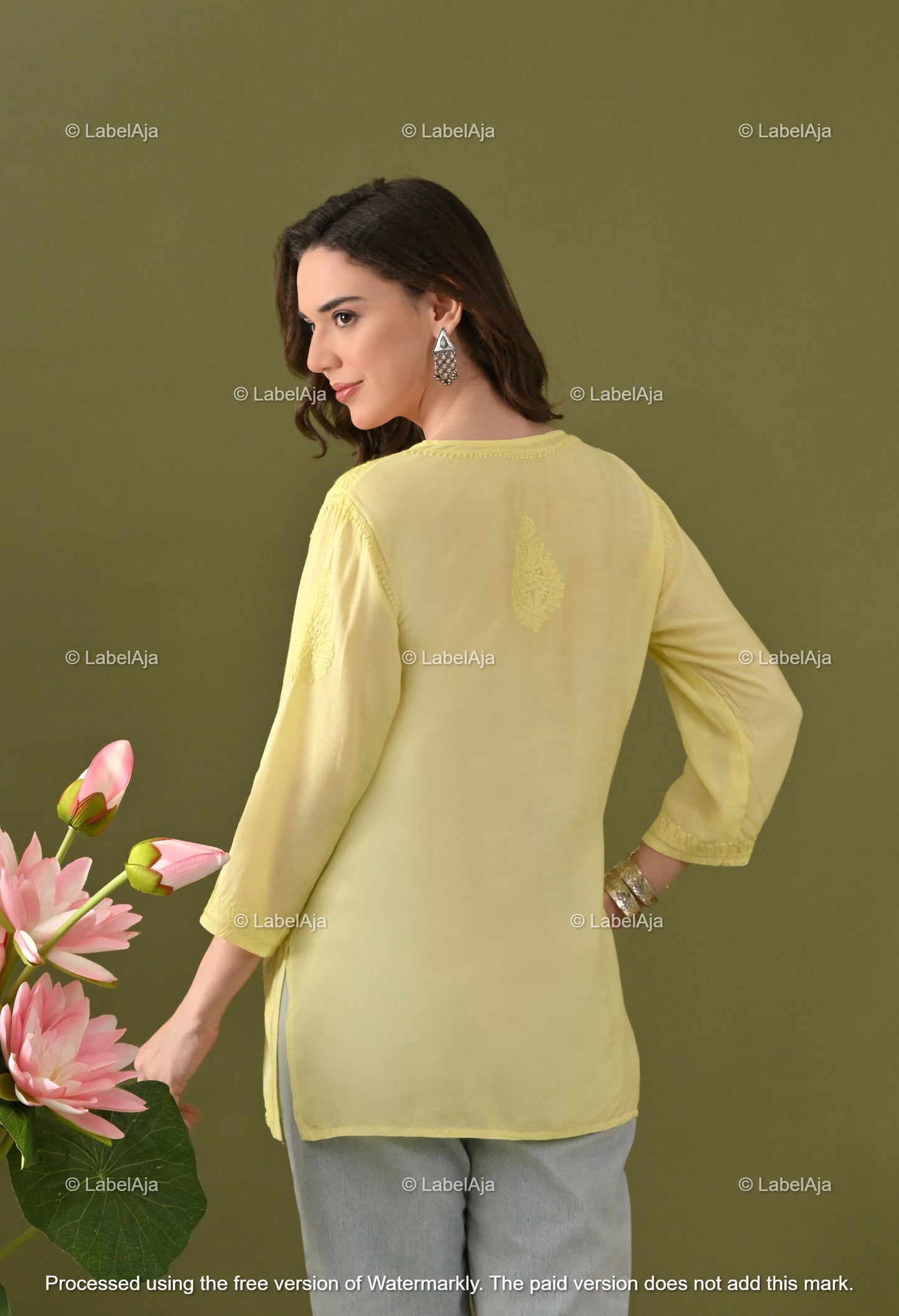 Amelia muslin chikankari short top