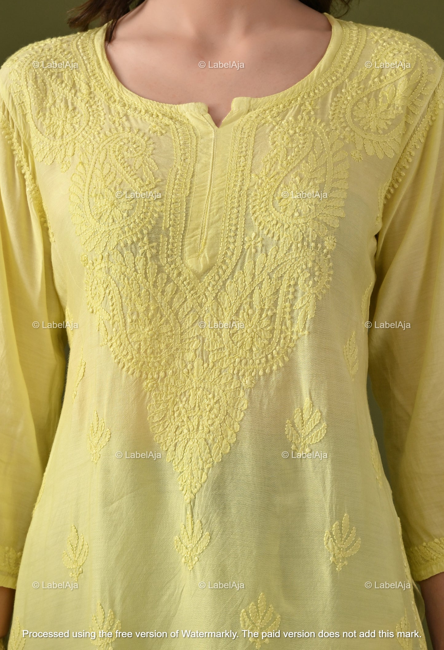 Amelia muslin chikankari short top