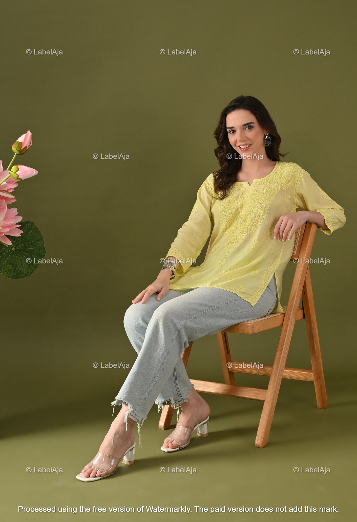 Amelia muslin chikankari short top