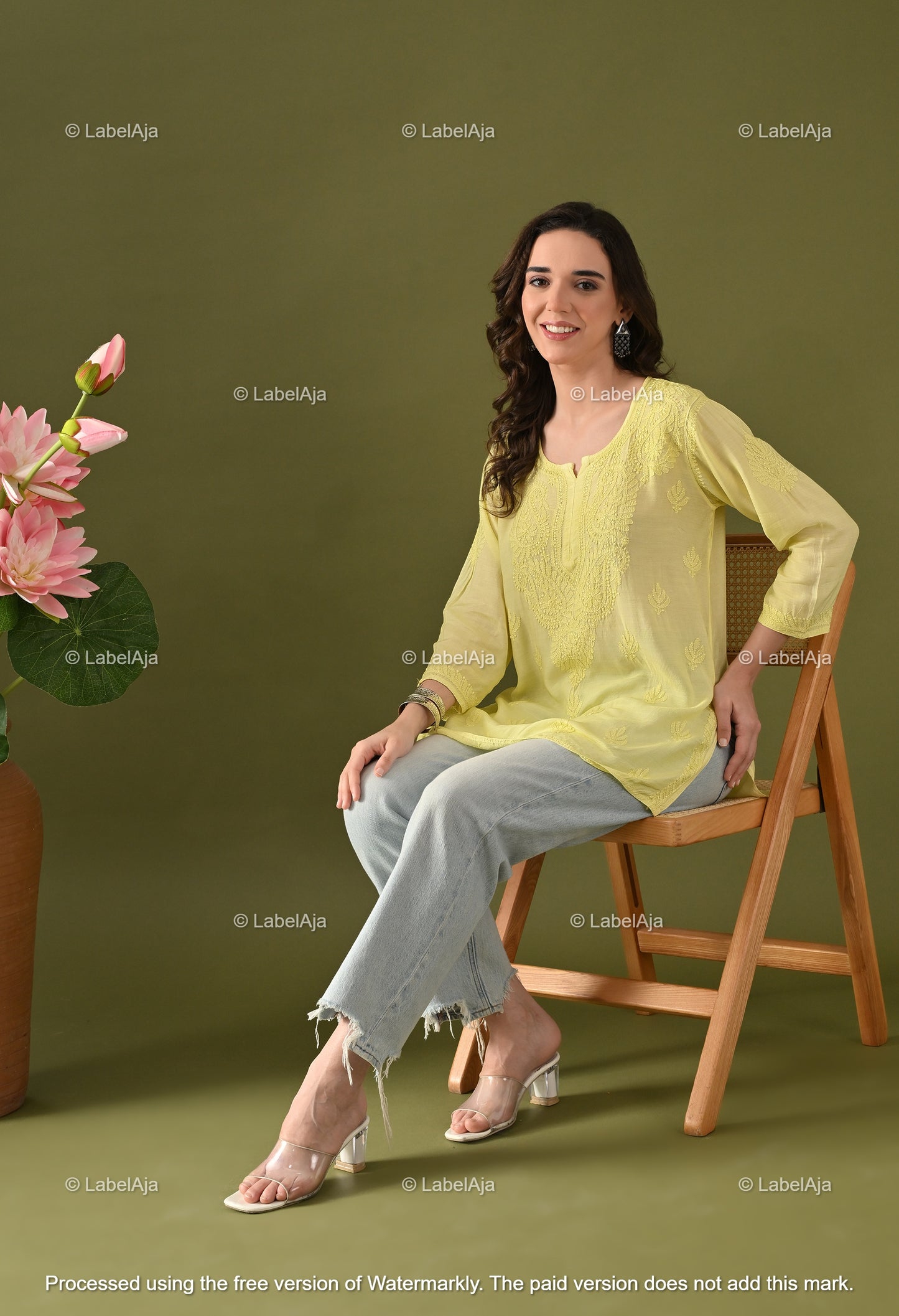 Amelia muslin chikankari short top