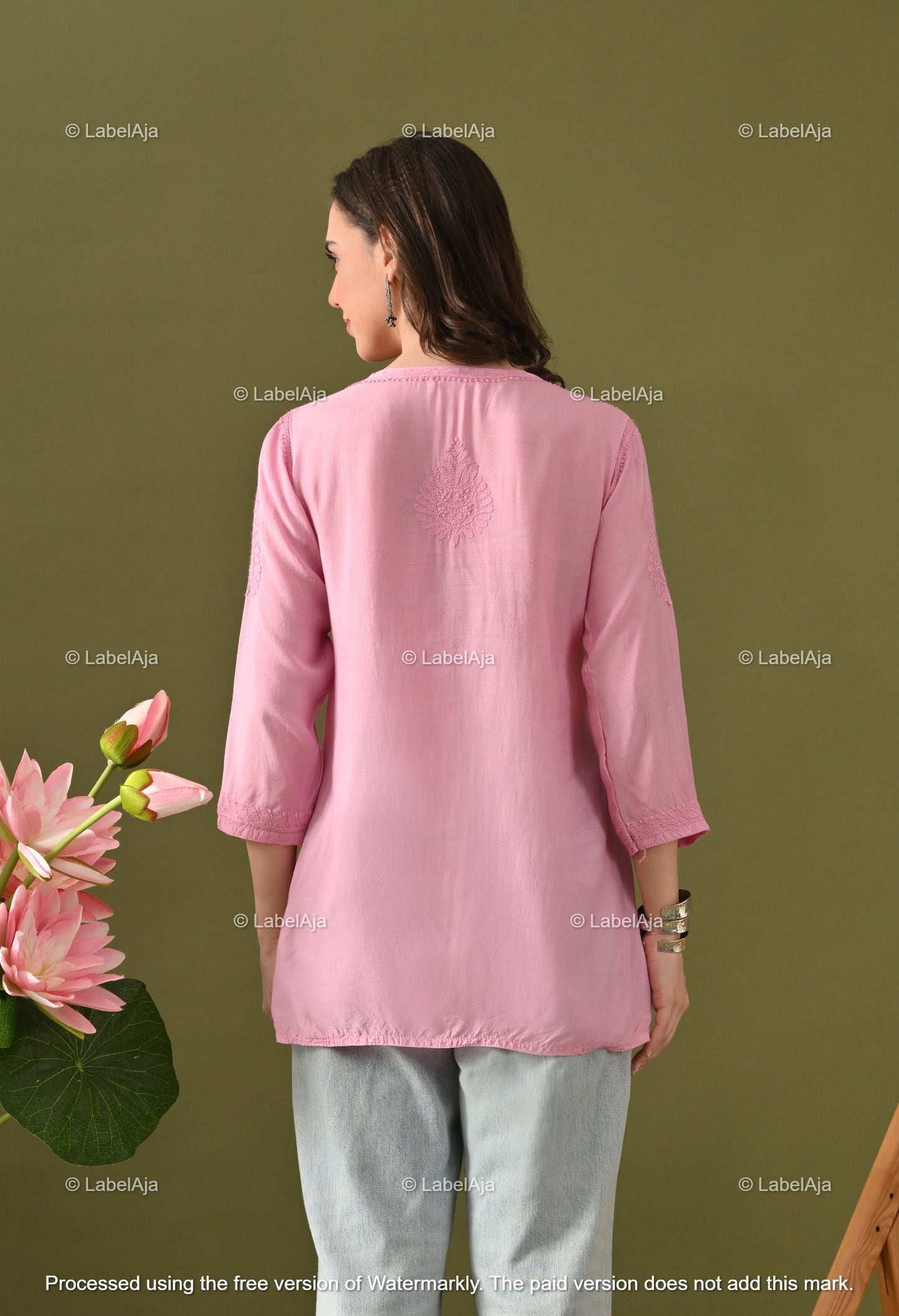 Amelia muslin chikankari short top