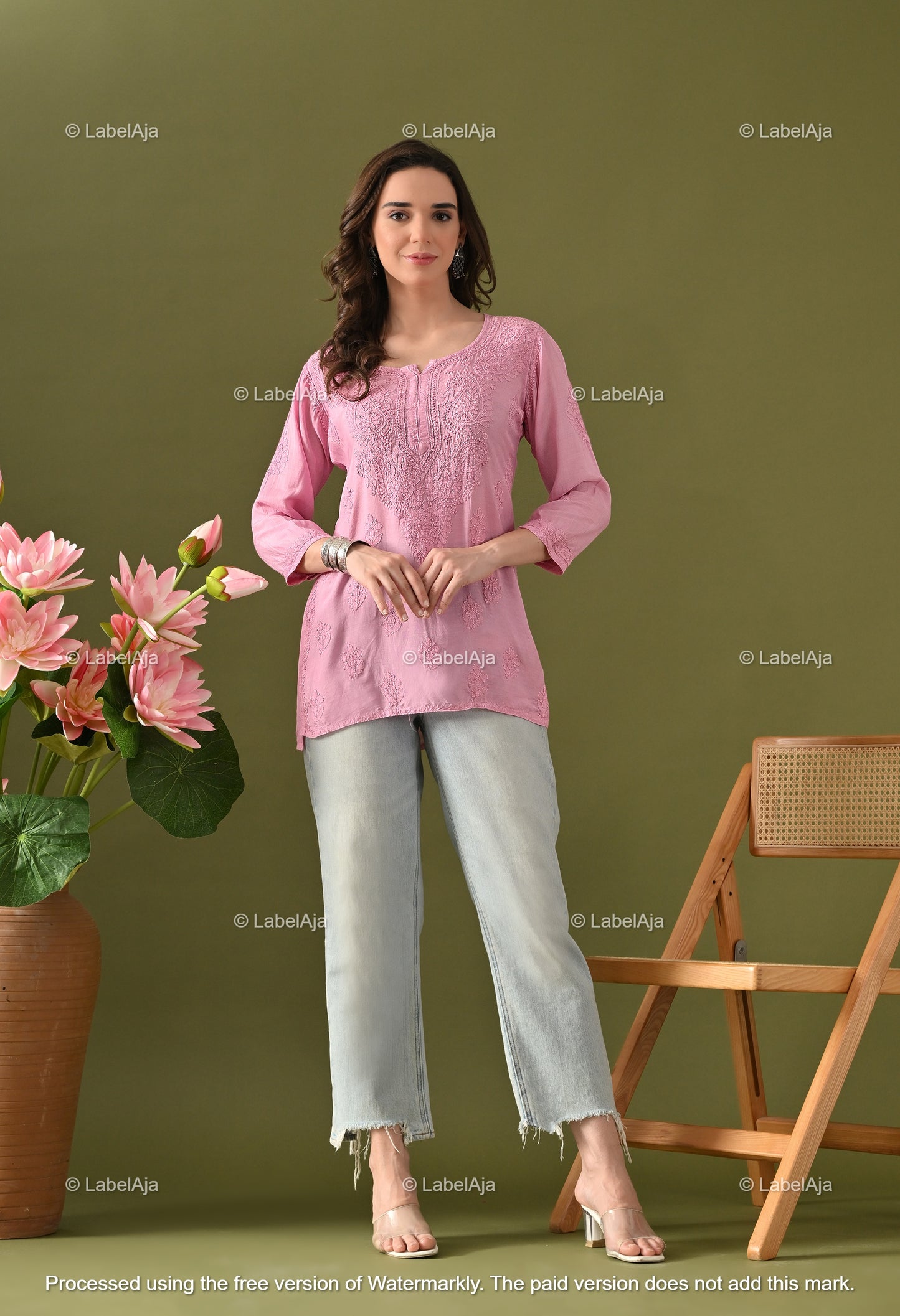 Amelia muslin chikankari short top