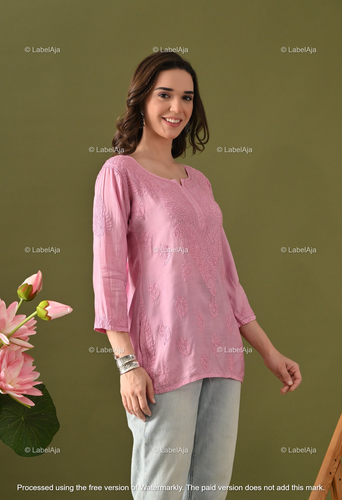 Amelia muslin chikankari short top