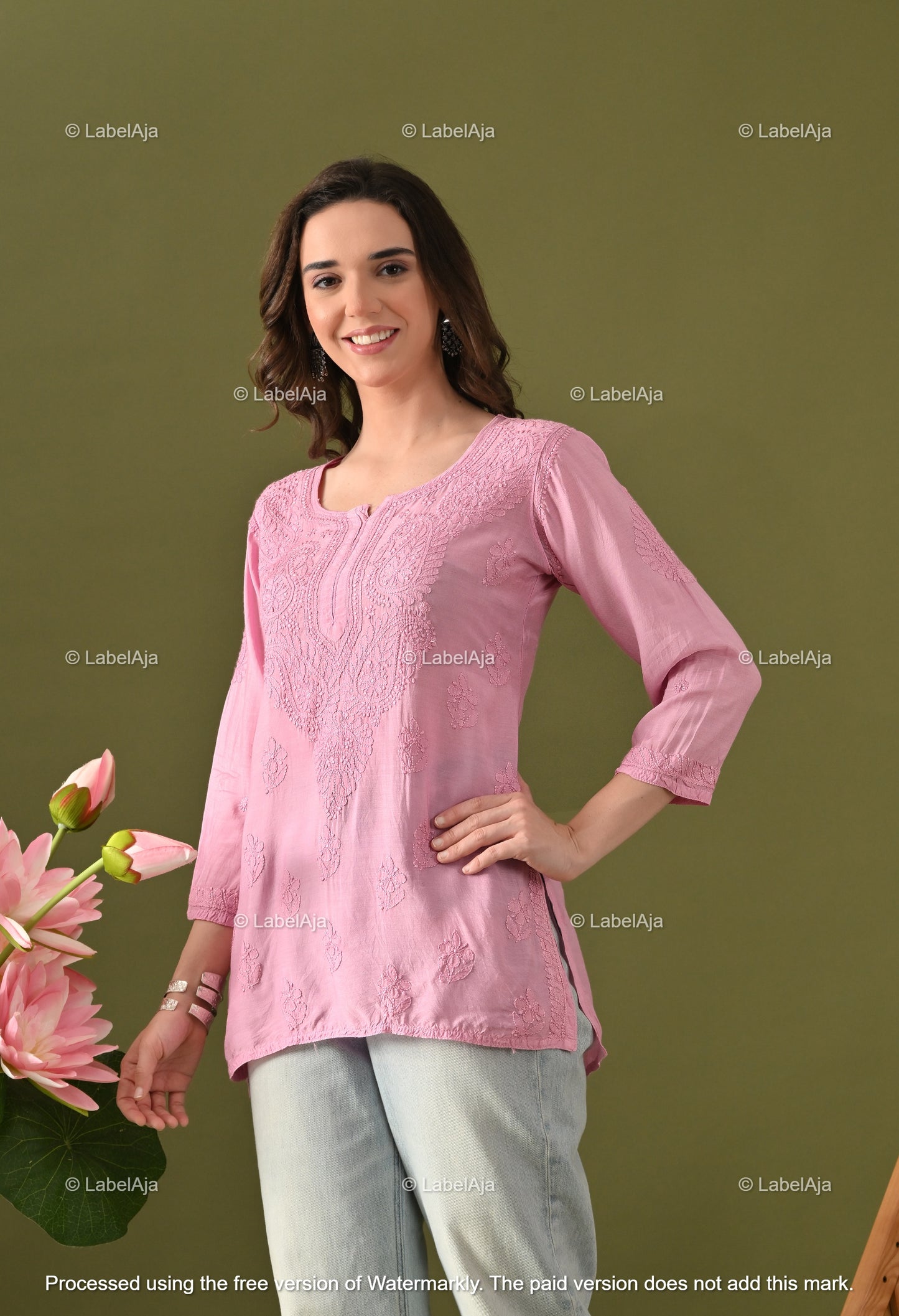 Amelia muslin chikankari short top