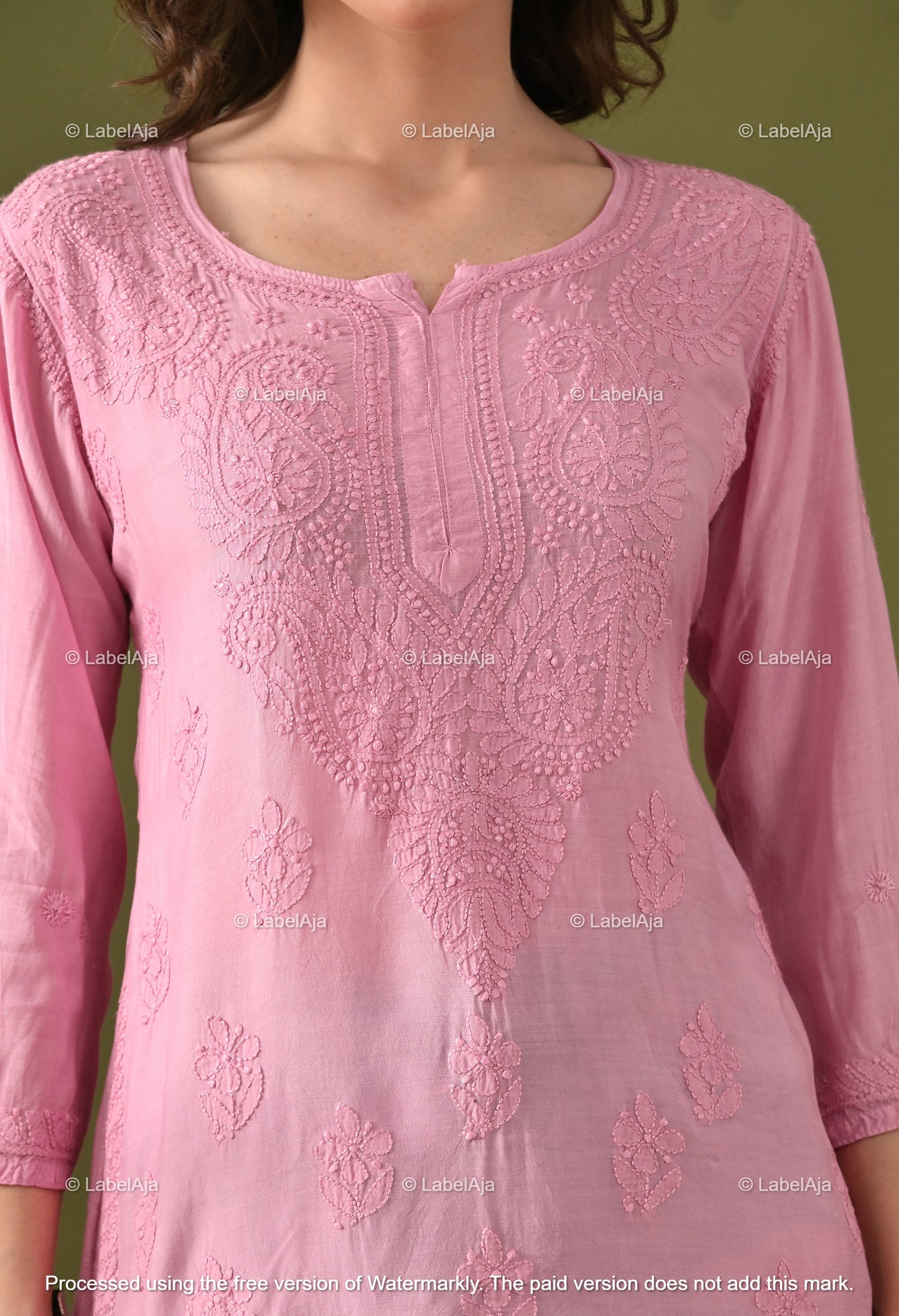 Amelia muslin chikankari short top