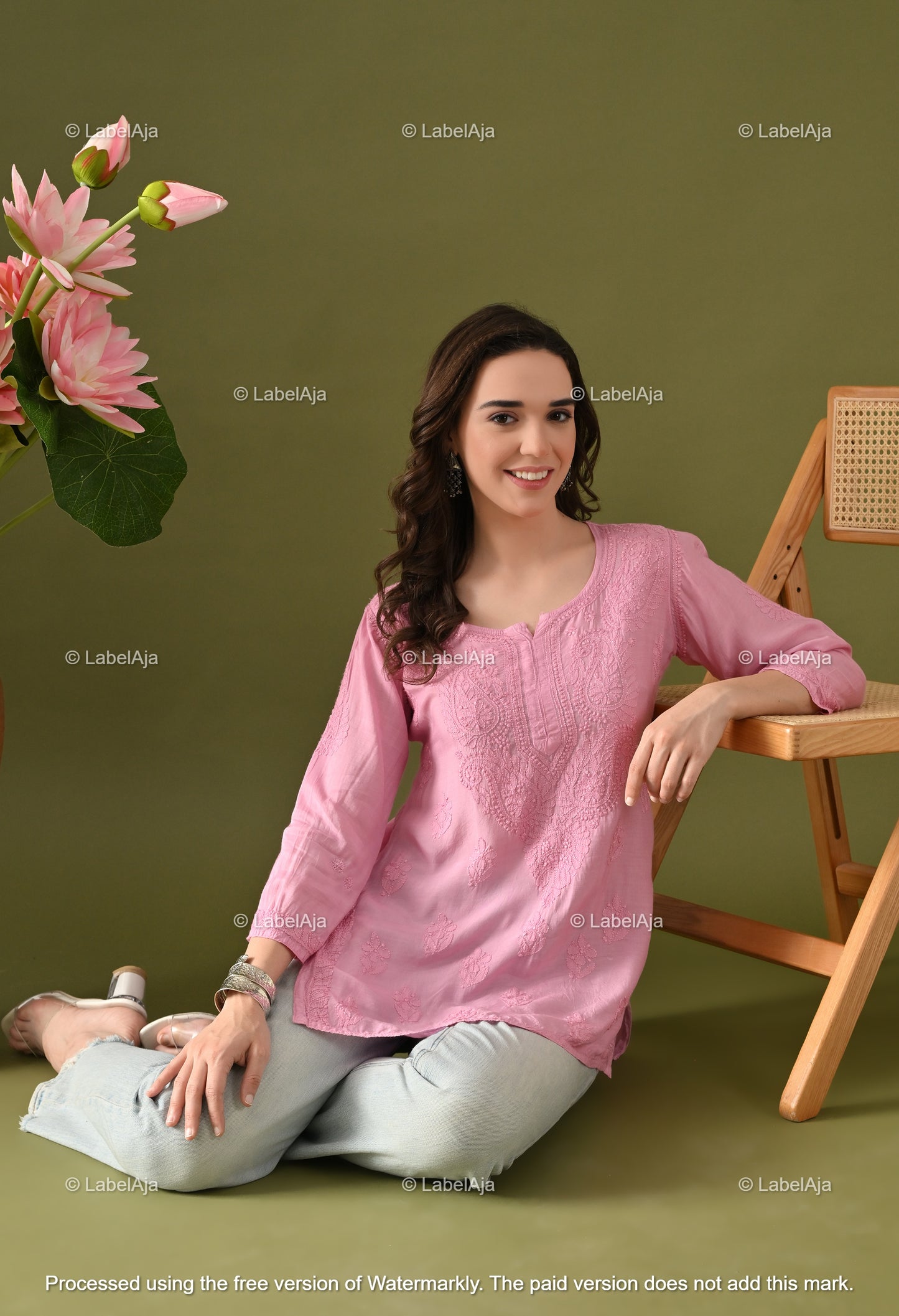 Amelia muslin chikankari short top