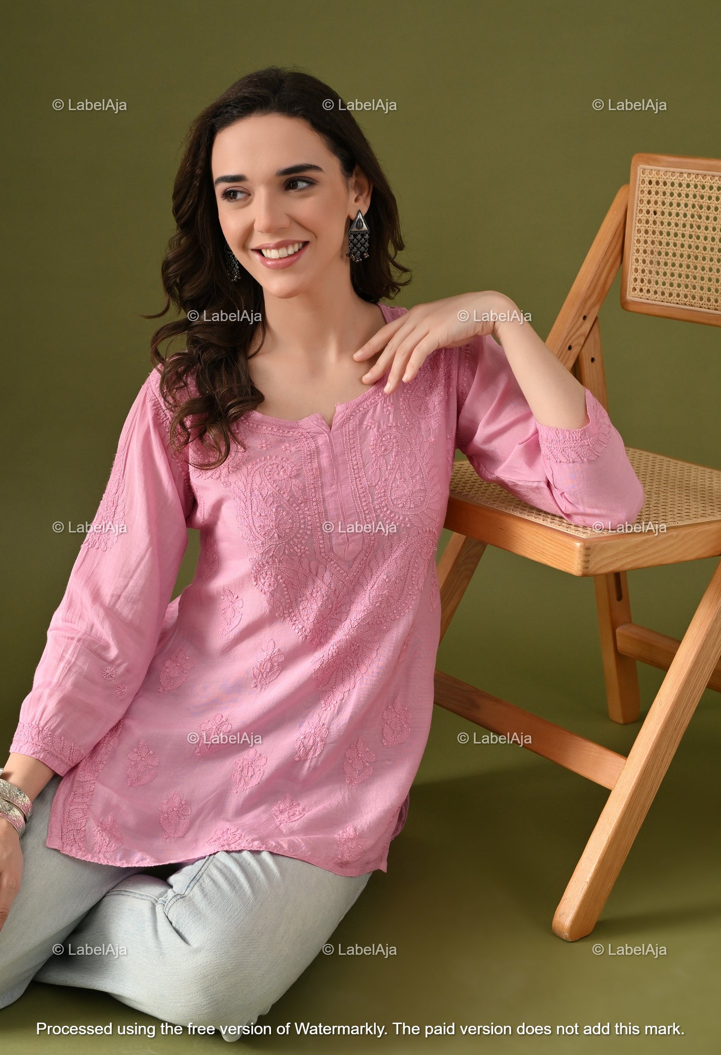 Amelia muslin chikankari short top