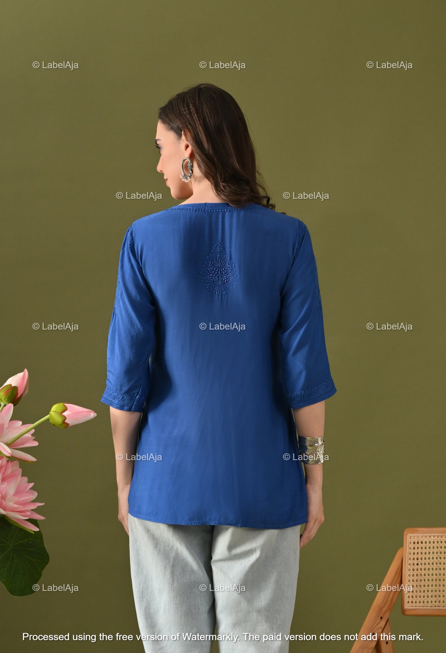 Amelia muslin chikankari short top