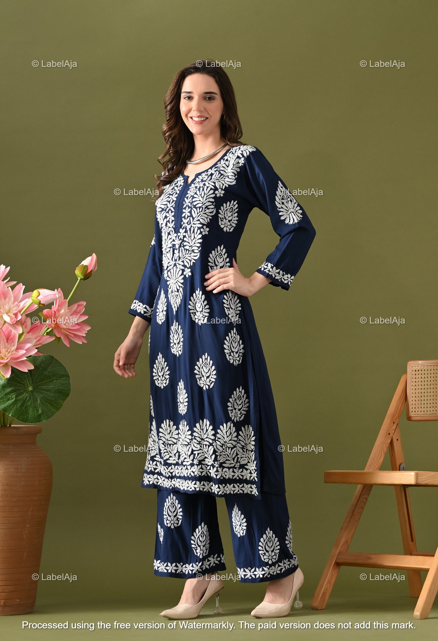 Ruhani Rayon cotton Kurti and Palazzo set