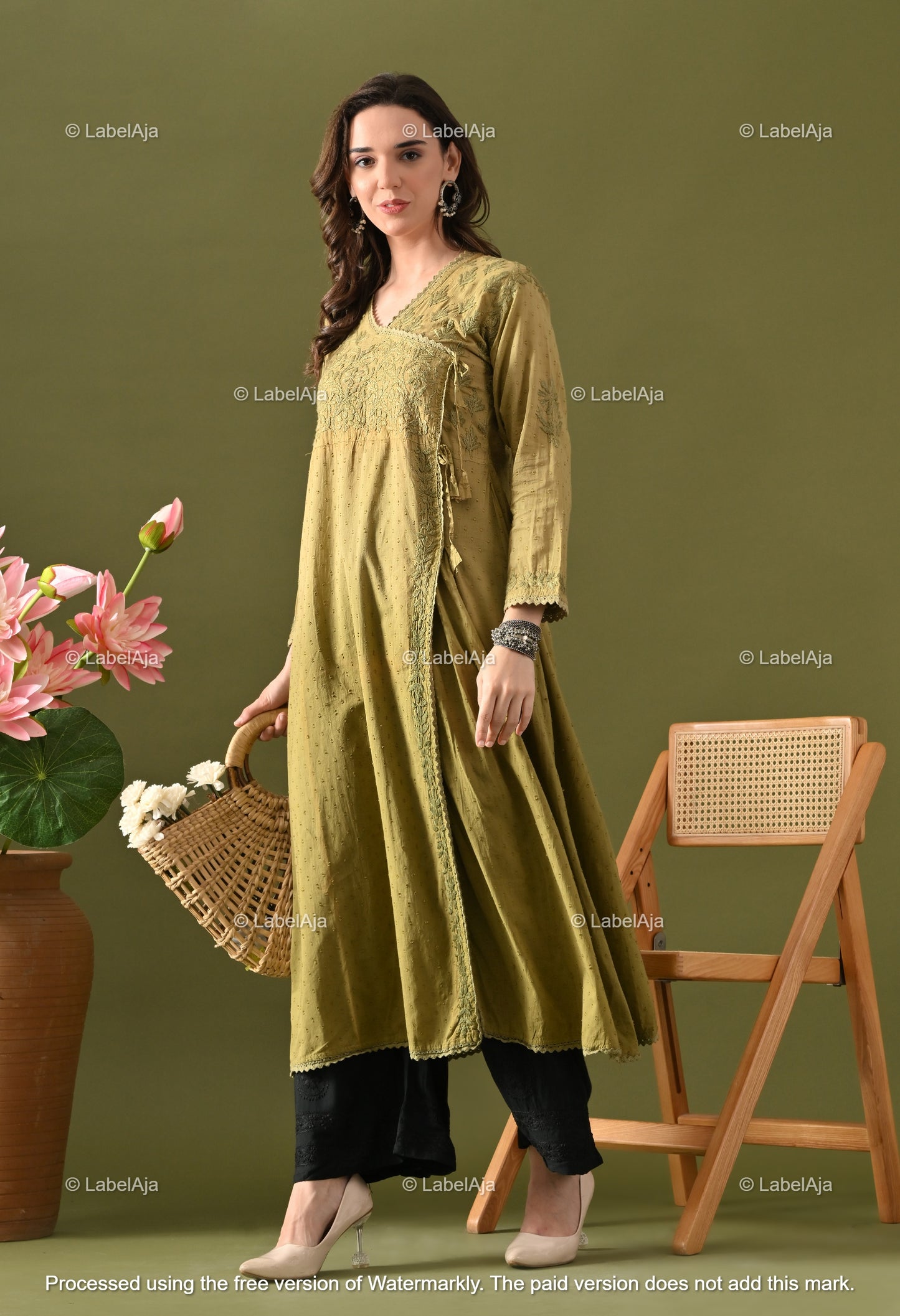 Myra dobby cotton long Angarkha