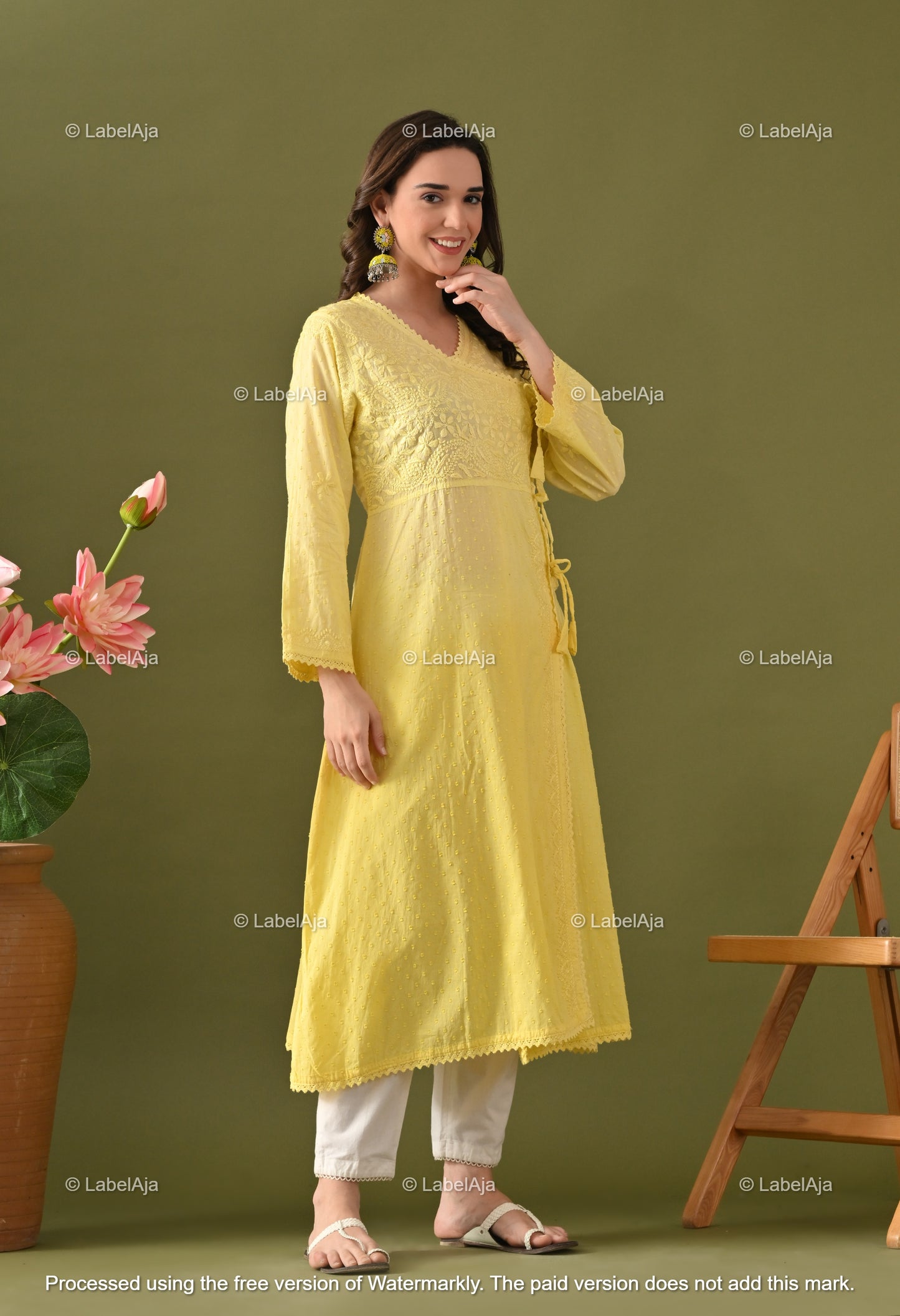 Myra dobby cotton long Angarkha