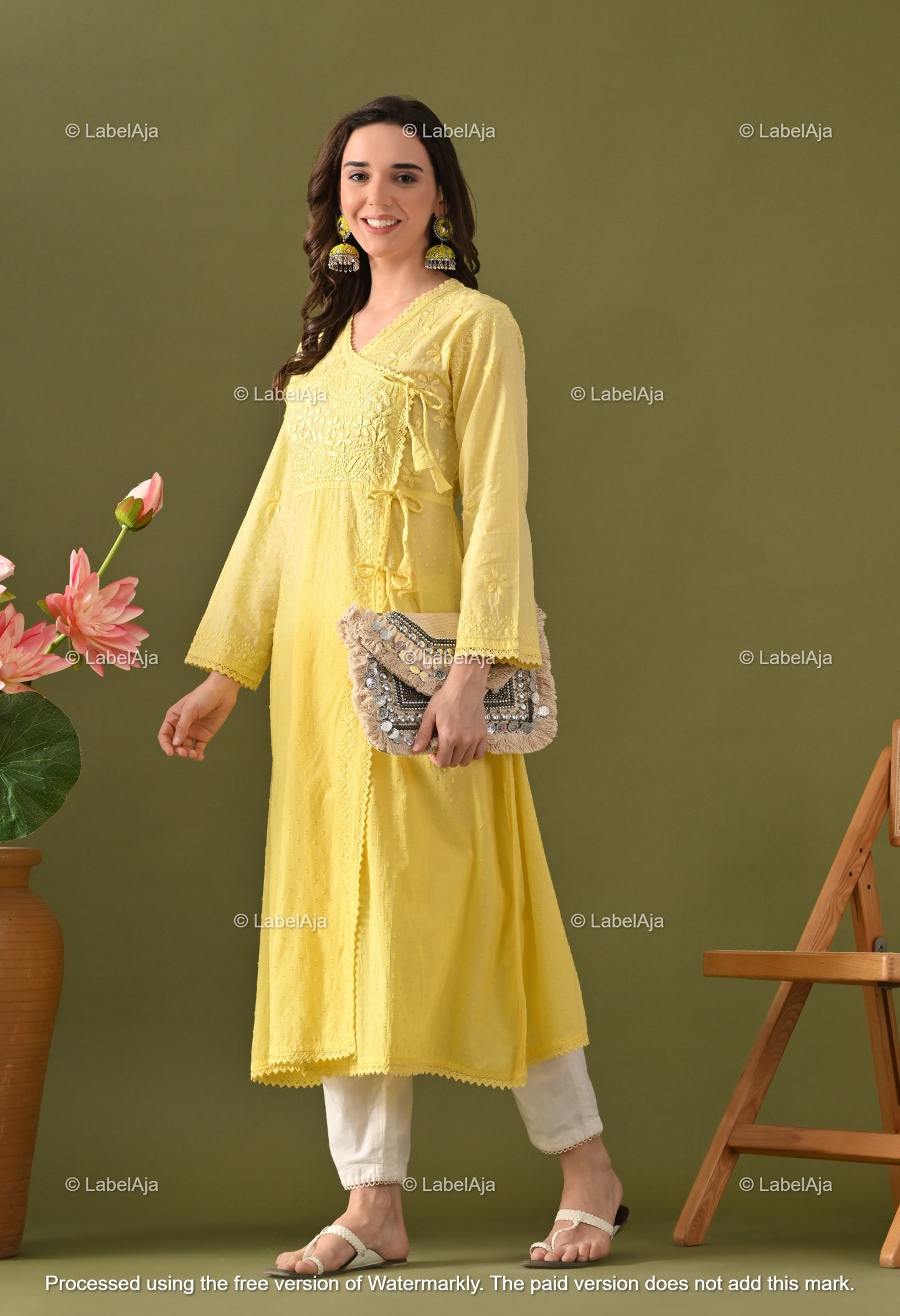 Myra dobby cotton long Angarkha