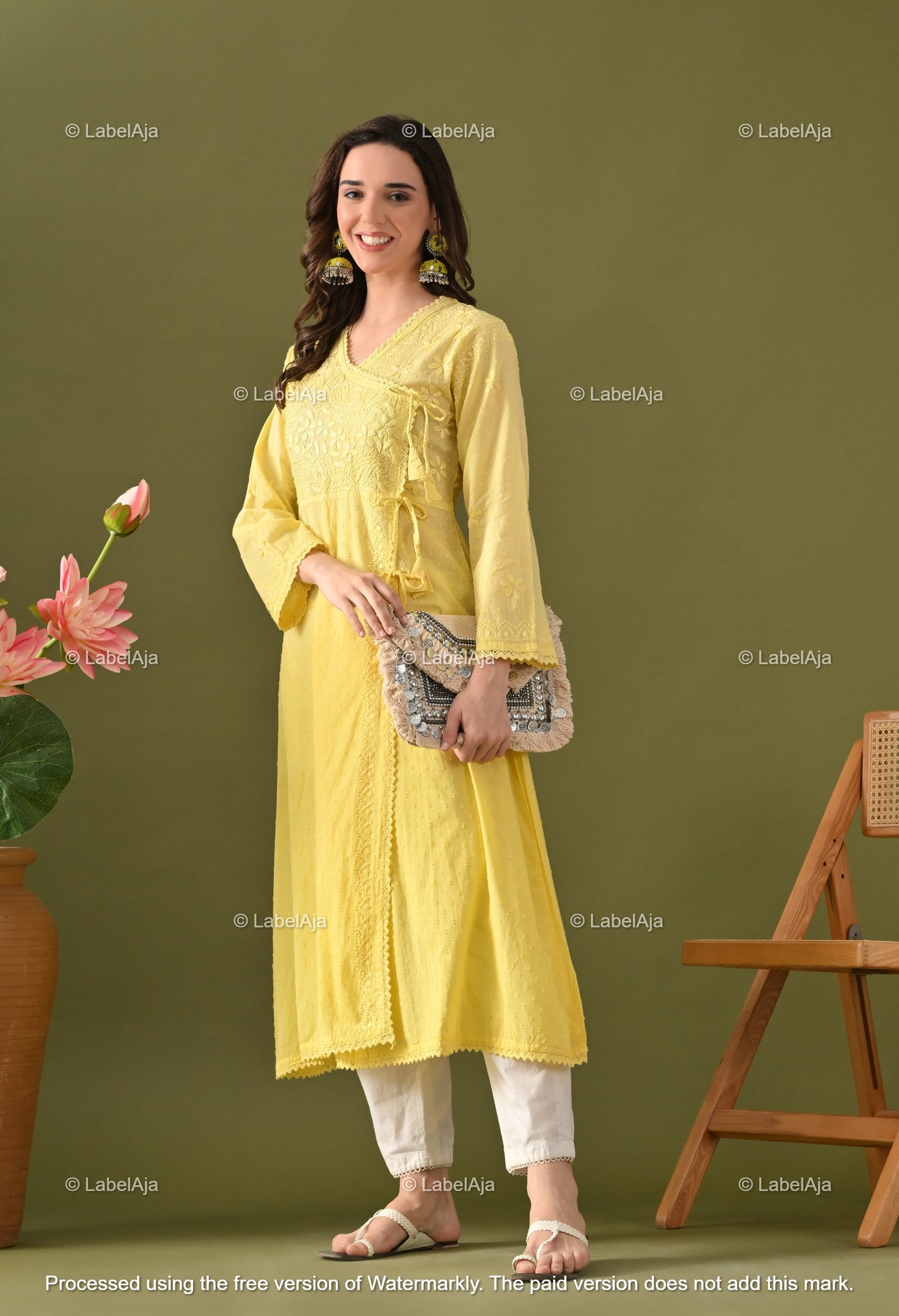 Myra dobby cotton long Angarkha