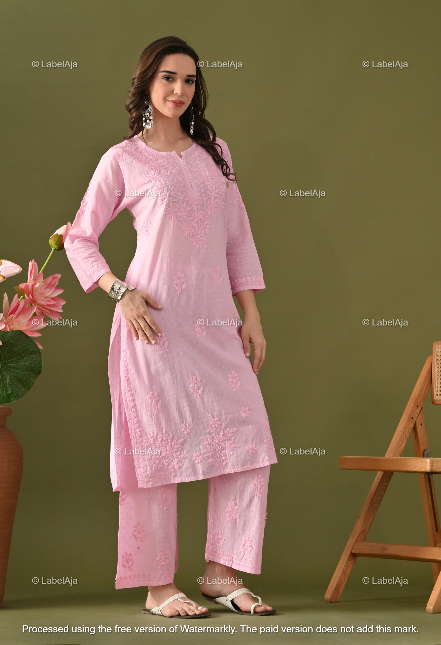 Maya Dobby cotton Kurti, Palazzo and dupatta set