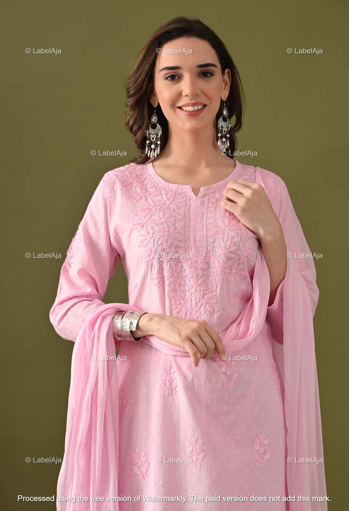 Maya Dobby cotton Kurti, Palazzo and dupatta set