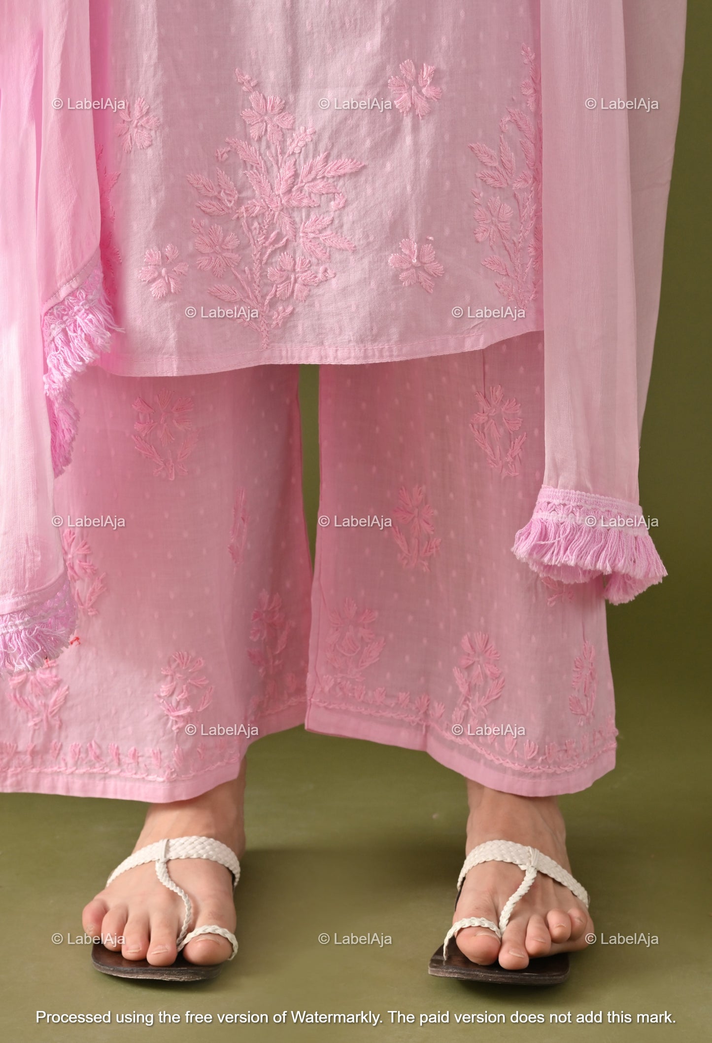 Maya Dobby cotton Kurti, Palazzo and dupatta set