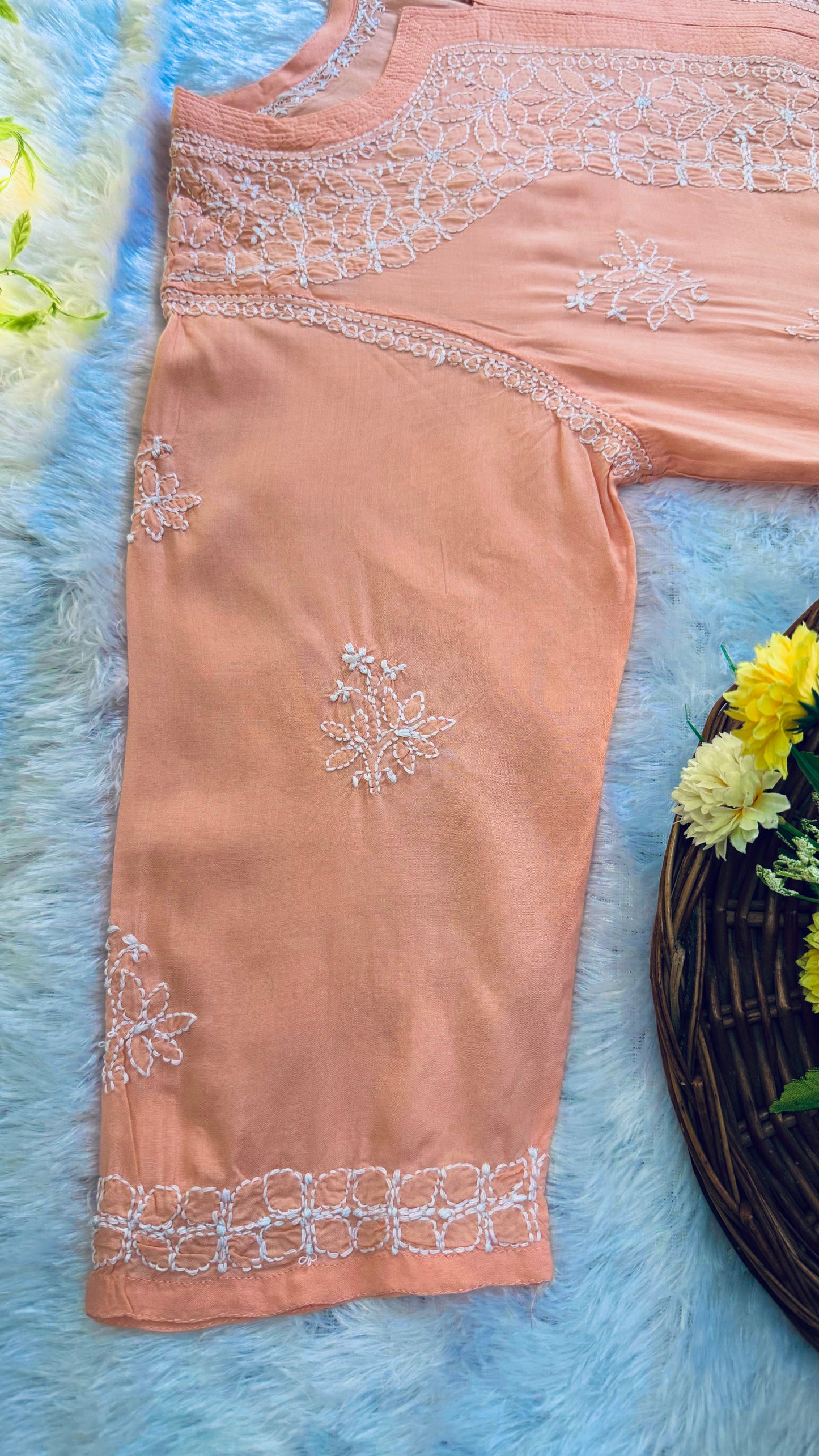Premium Modal Long Chikankari Kurti
