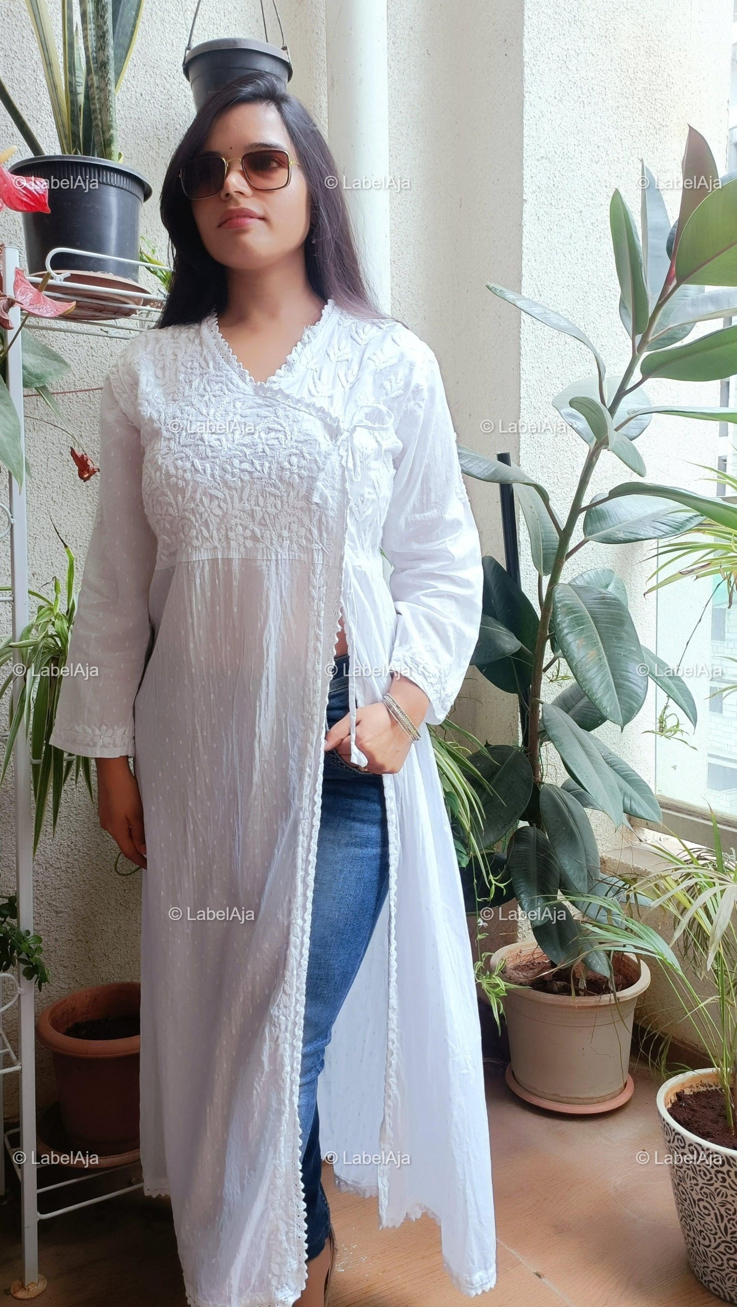 Myra dobby cotton long Angarkha