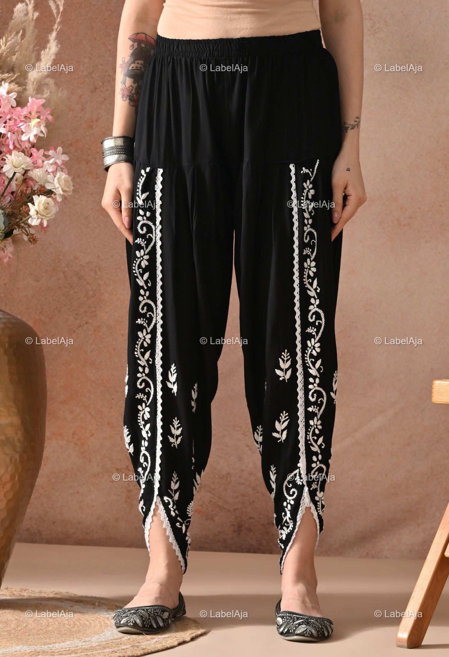 Rayon sleevless kurti and dhoti set